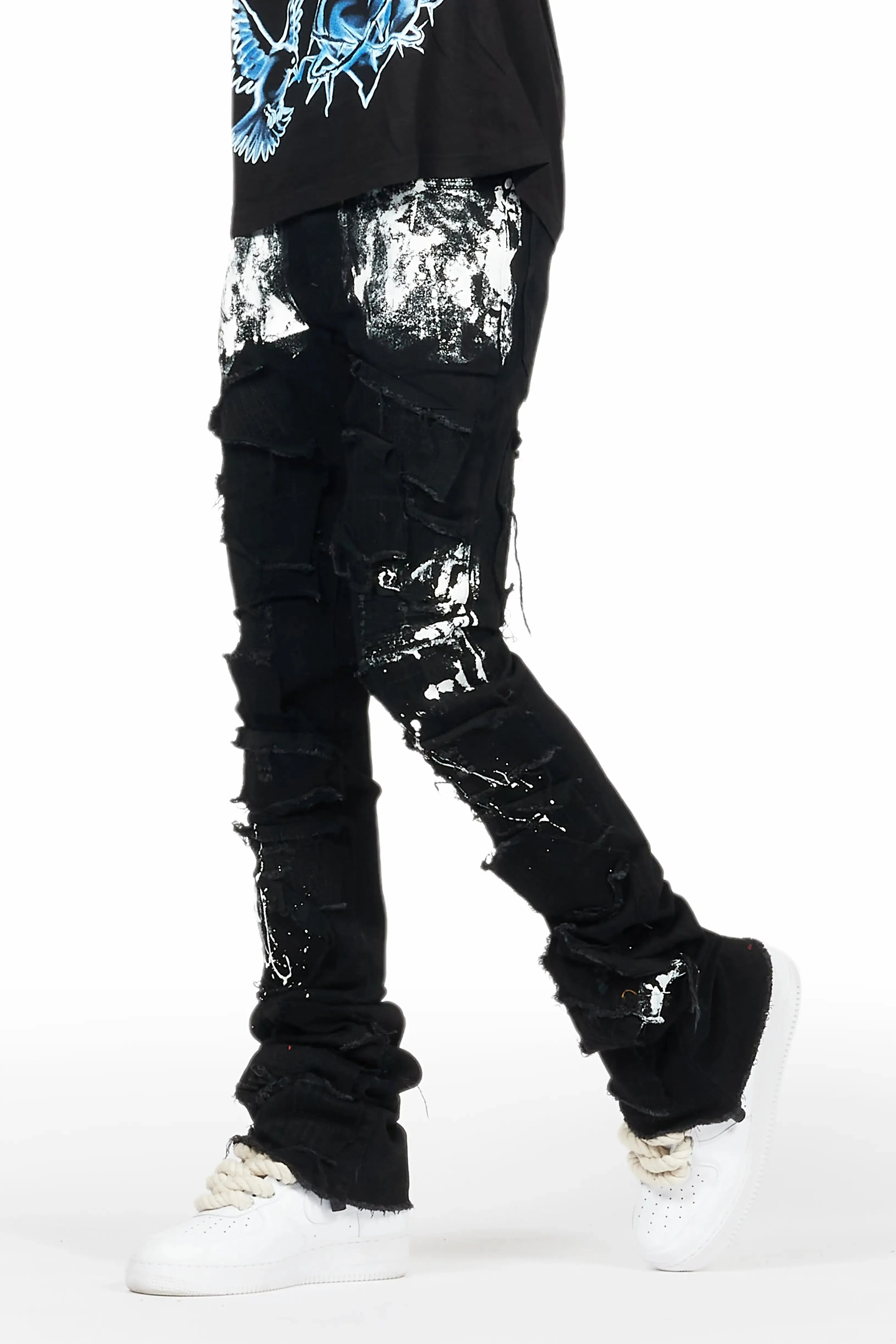 Dave Black Painter Super Stacked Flare Jean sold by Rockstar Original