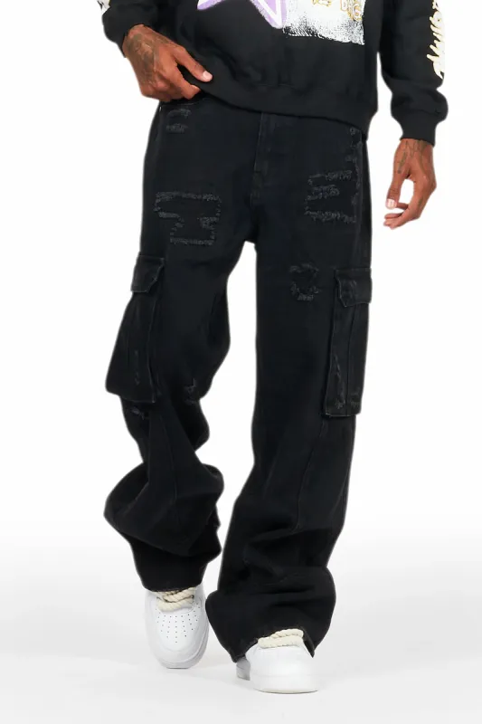 Nand Jet Black Baggy Cargo Jean sold by Rockstar Original