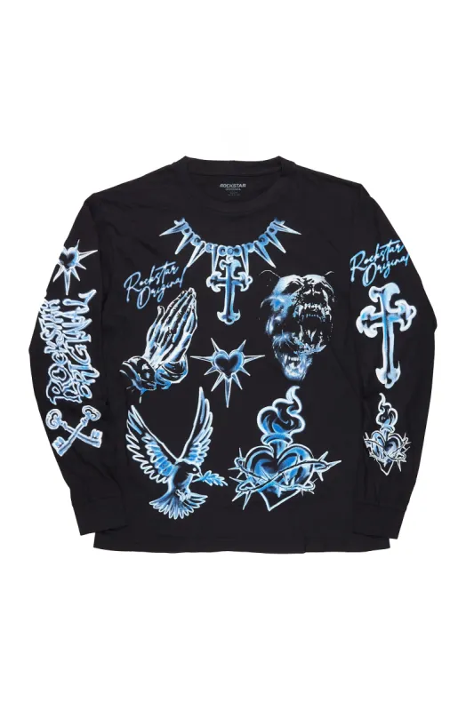 Valar Black Long Sleeve Graphic T-Shirt sold by Rockstar Original