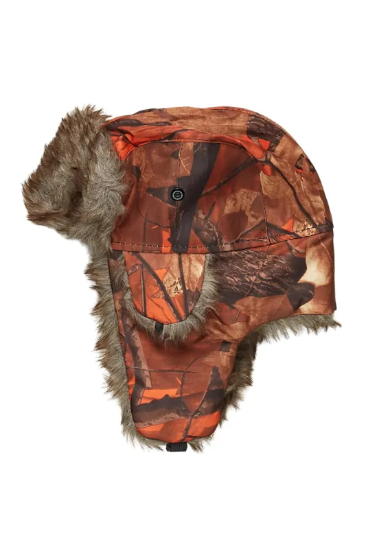 Saburo Orange Tree Camo Faux Fur Trapper Hat sold by Rockstar Original