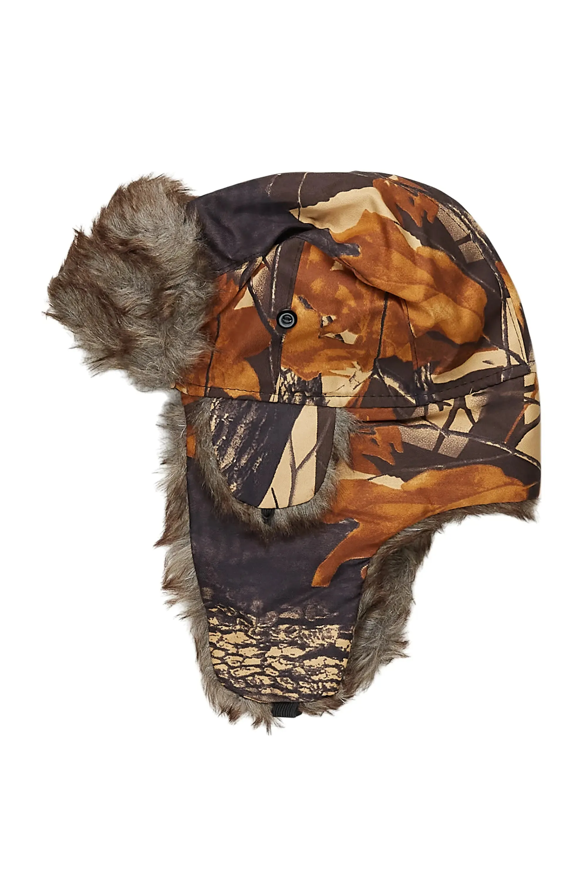 Saburo Brown Tree Camo Faux Fur Trapper Hat sold by Rockstar Original