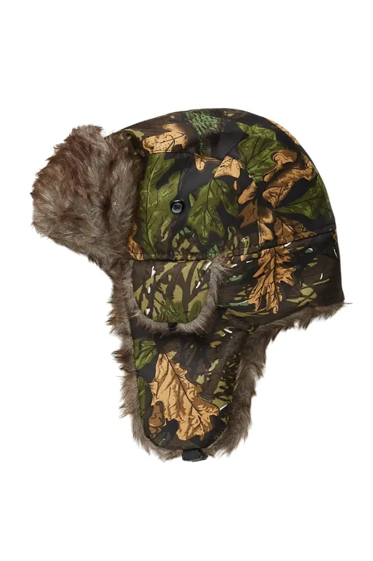 Saburo Green Tree Camo Faux Fur Trapper Hat sold by Rockstar Original