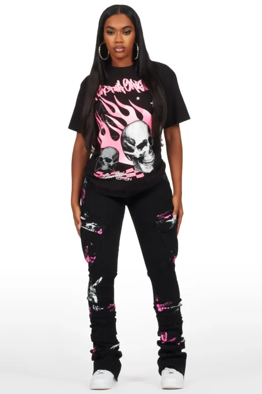 Quintona Black T-Shirt/Super Stacked Jean Set sold by Rockstar Original
