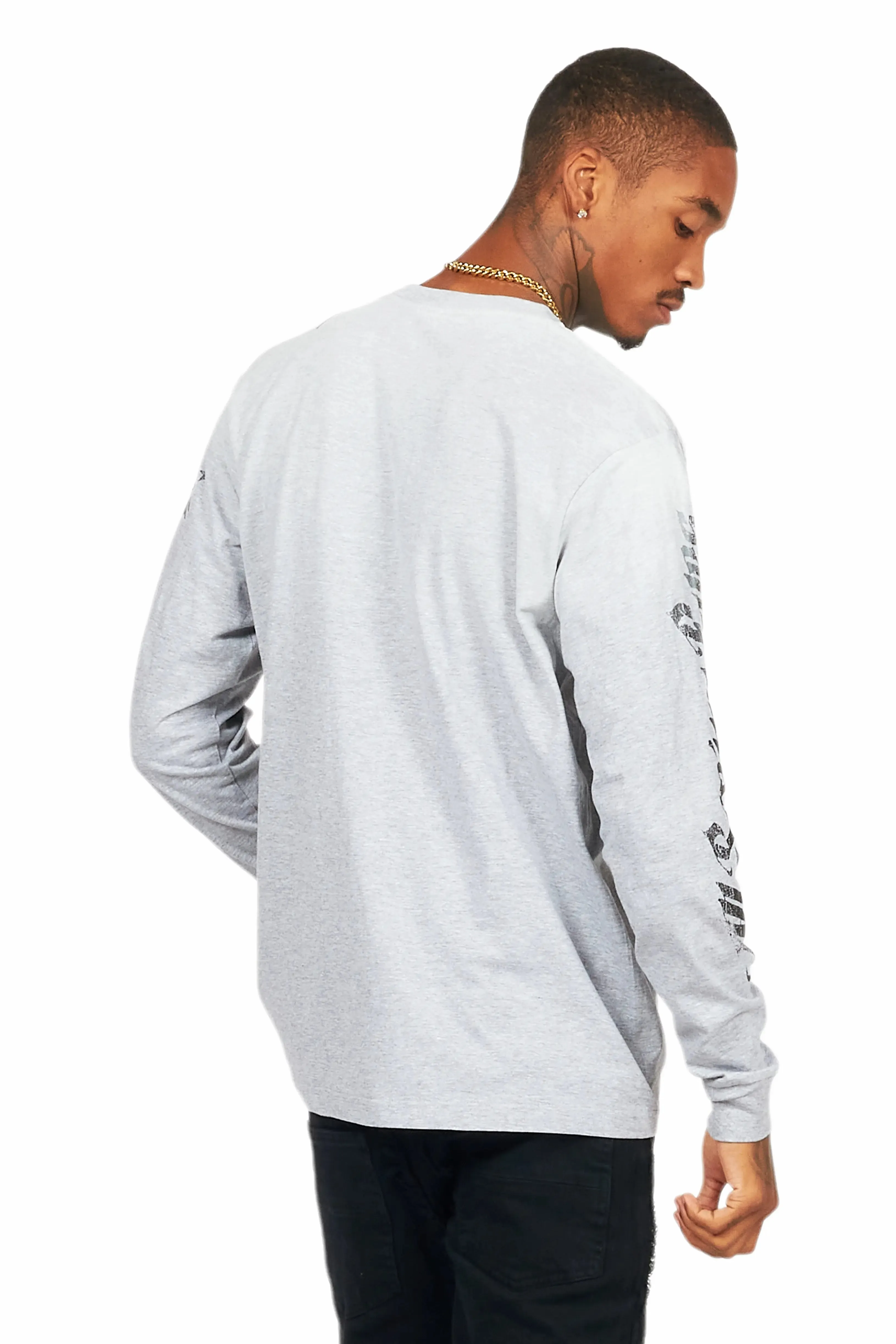 All Seeing Eyes Heather Grey Long Sleeve Graphic T-Shirt sold by Rockstar Original product image thumbnail 5