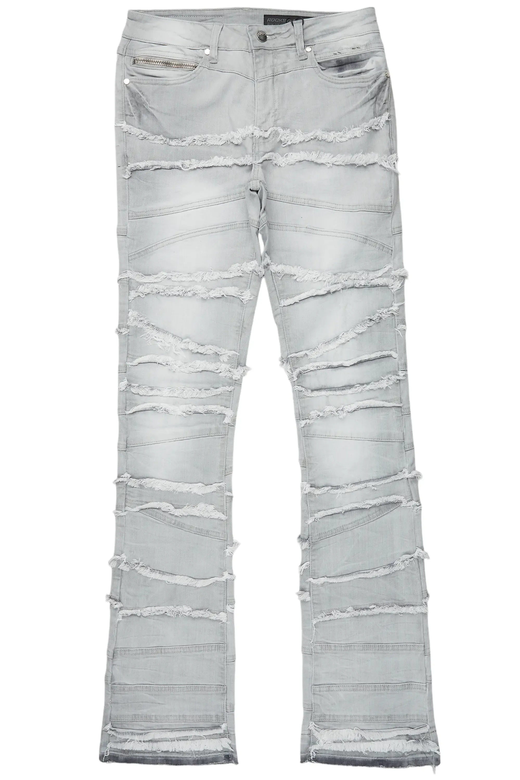 Franko Light Grey Stacked Flare Jean sold by Rockstar Original product image thumbnail 2