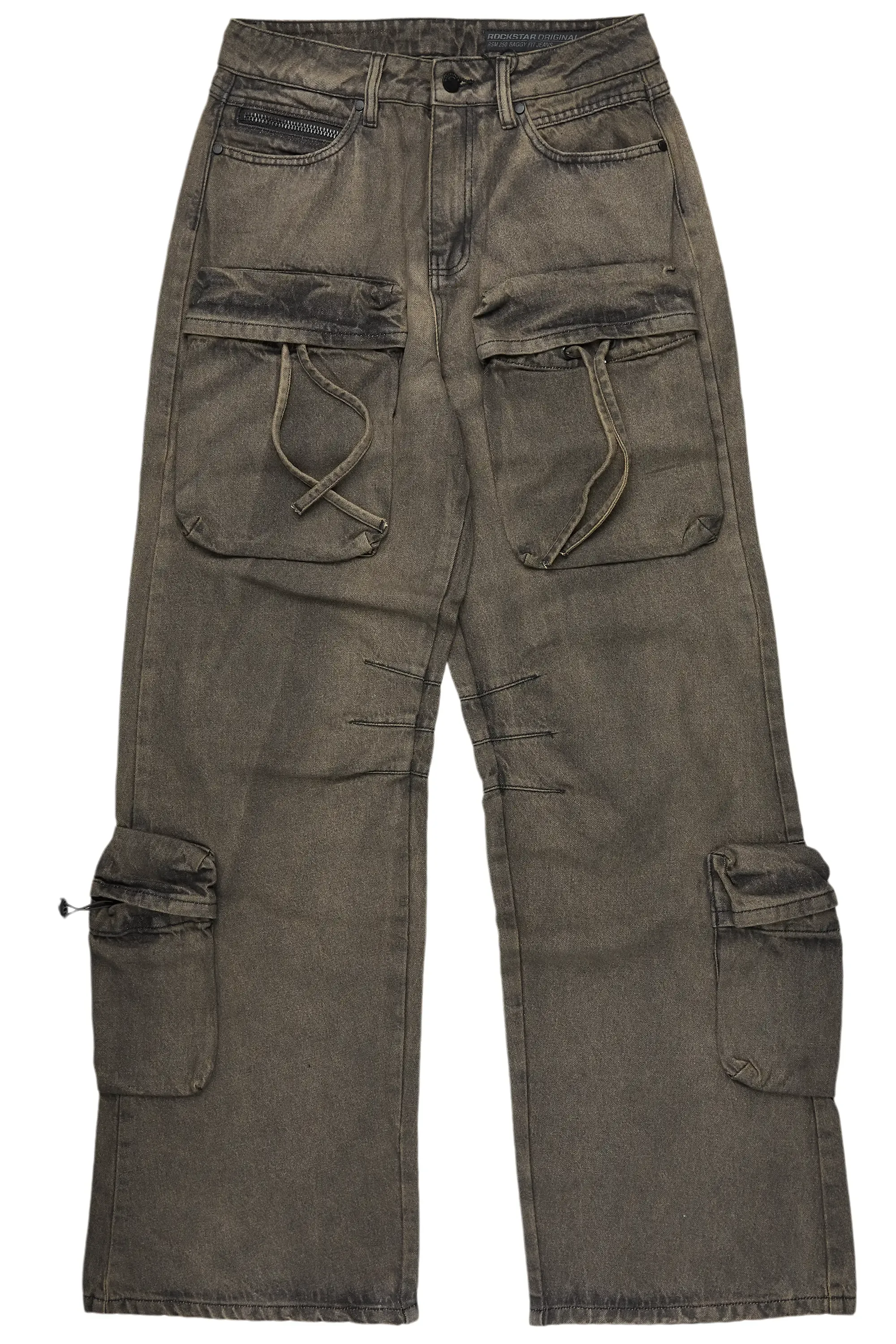 Cazer Dark Grey Baggy Fit Cargo Jean sold by Rockstar Original product image thumbnail 2