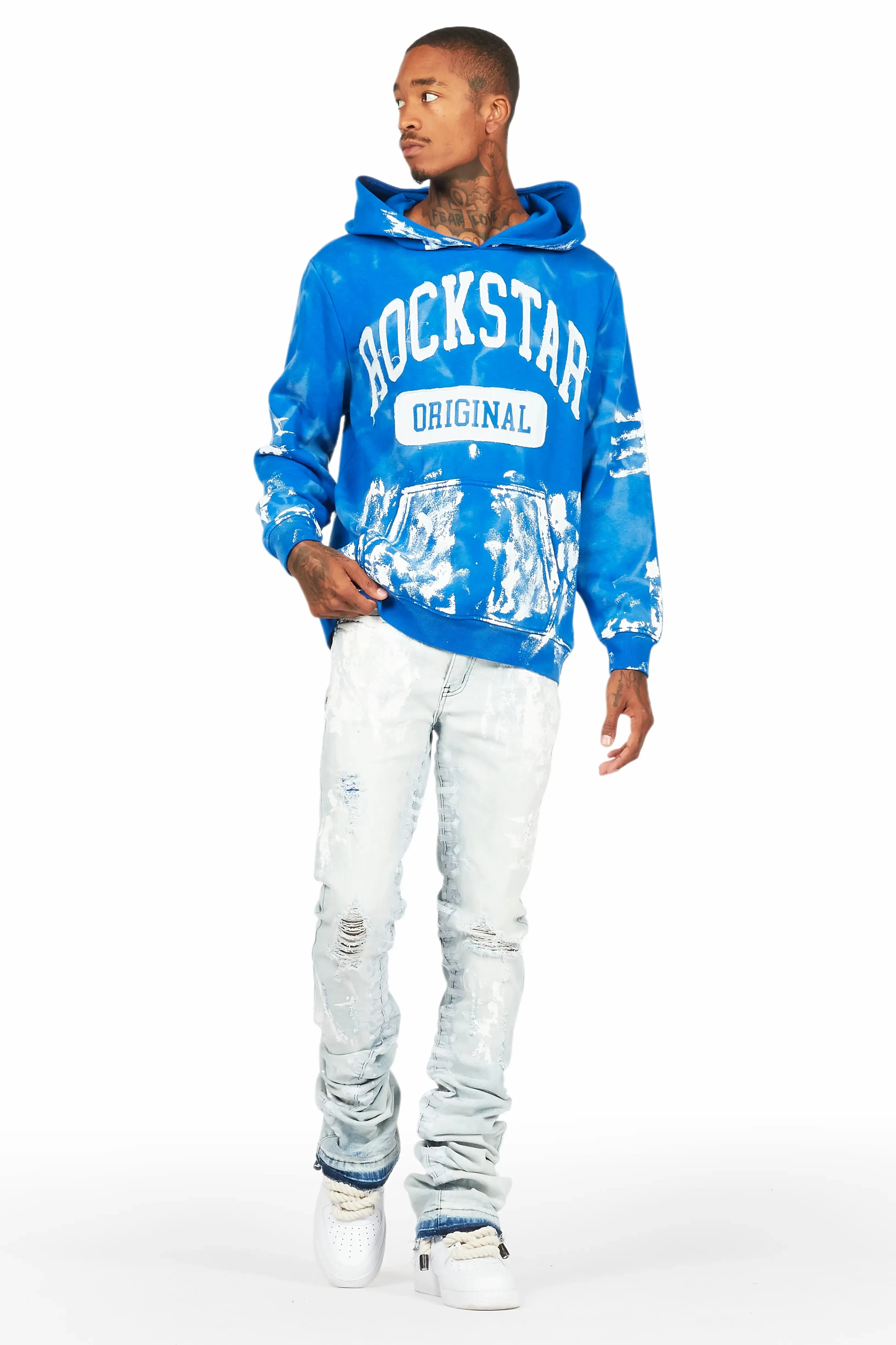Datu Blue Painter Super Stacked Flare Jean sold by Rockstar Original product image thumbnail 3