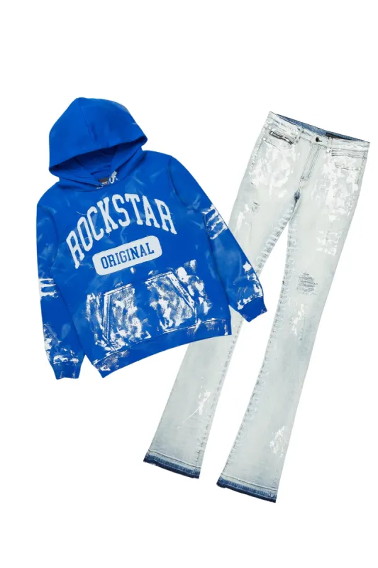 Karlo Royal Hoodie/Super Stacked Flare Jean Bundle sold by Rockstar Original