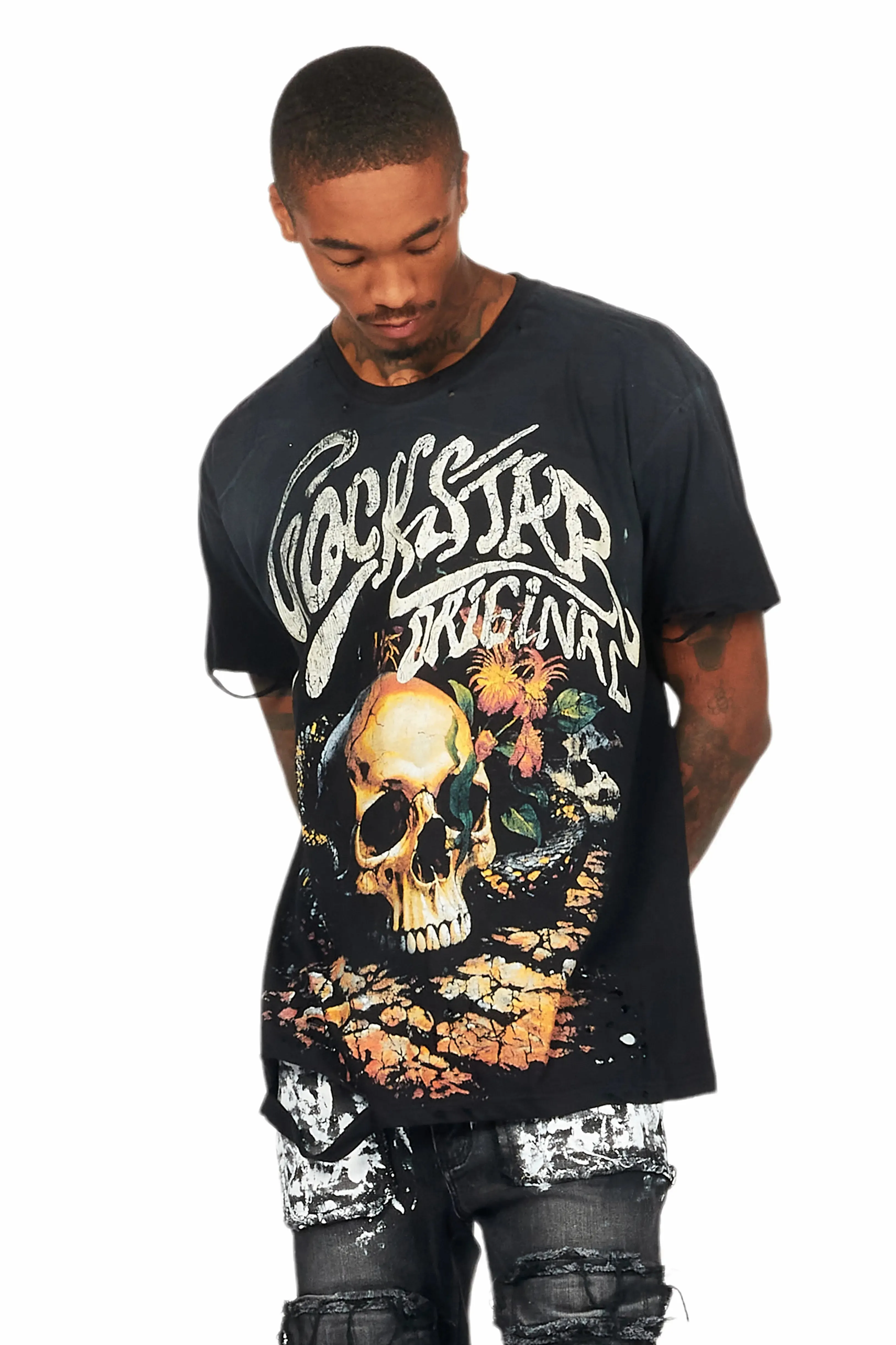Anby Black Graphic Oversized T-Shirt sold by Rockstar Original product image thumbnail 3