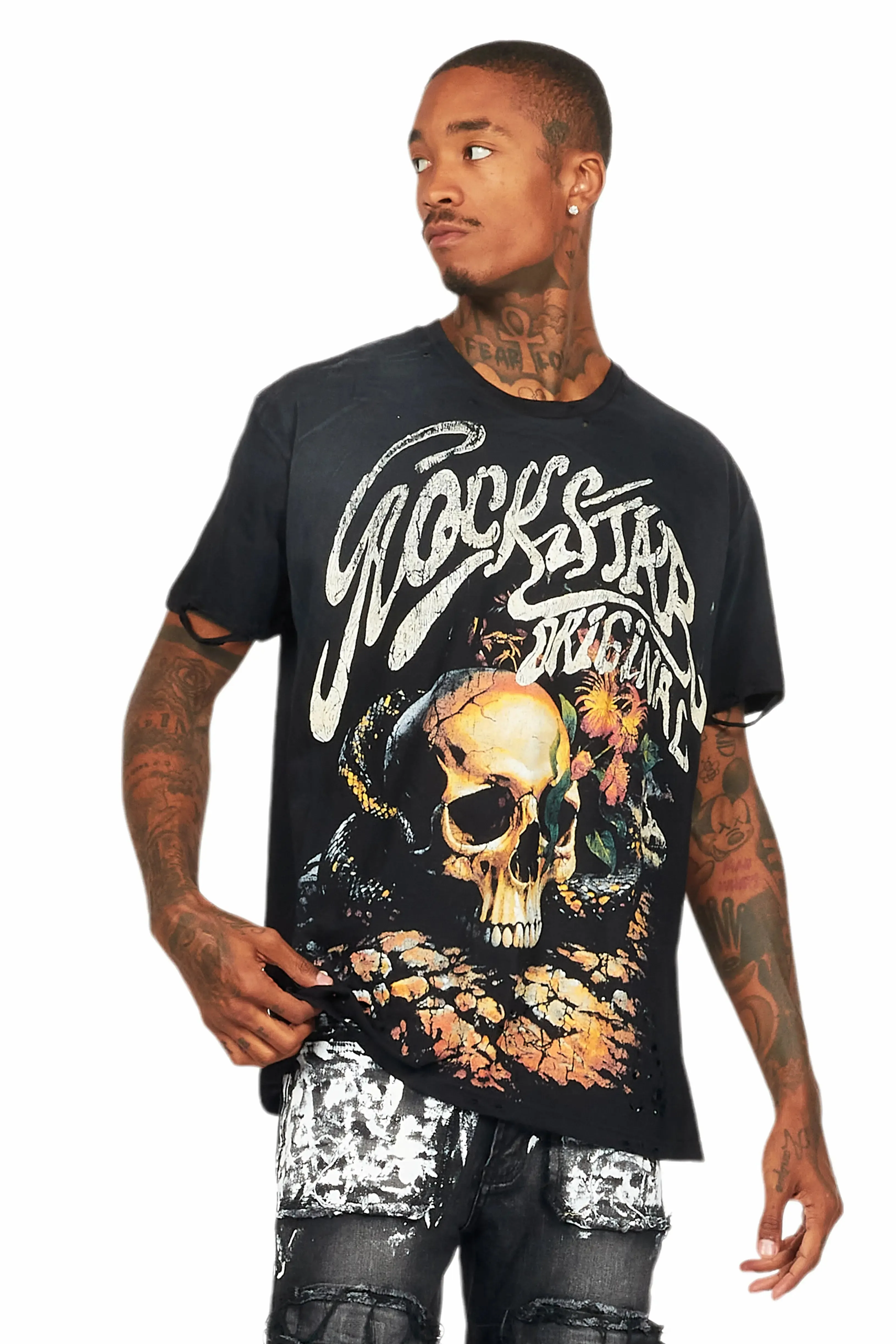 Anby Black Graphic Oversized T-Shirt sold by Rockstar Original product image thumbnail 2
