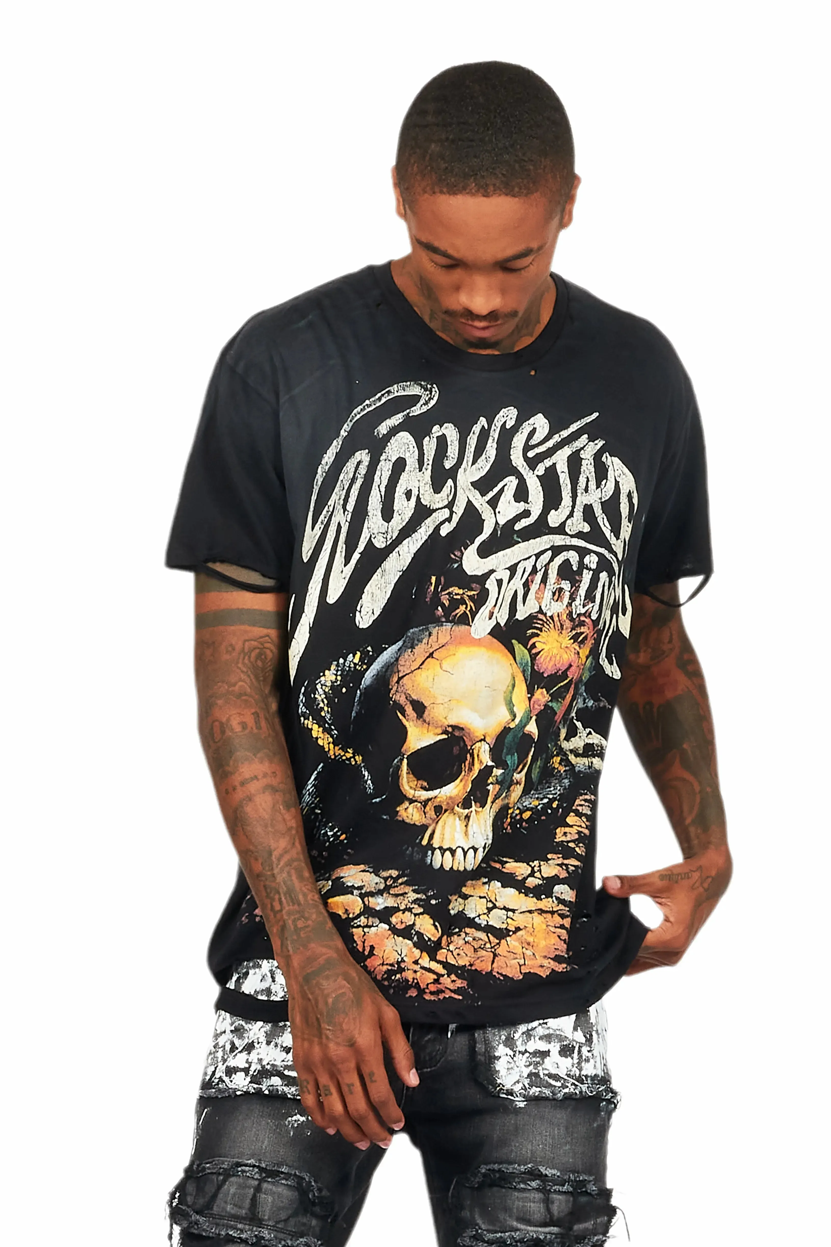Anby Black Graphic Oversized T-Shirt sold by Rockstar Original product image thumbnail 4