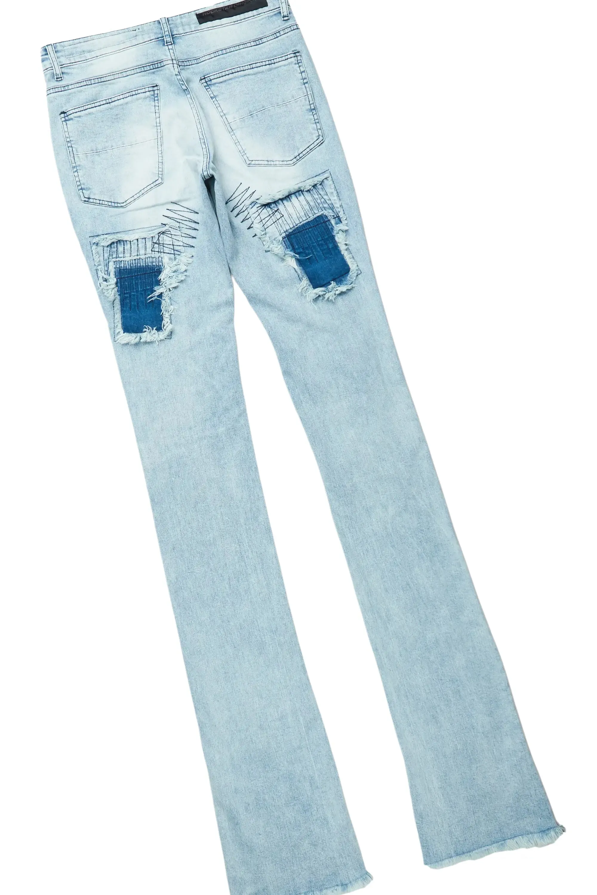 Grill White/Blue Oversized T-Shirt/Super Stacked Flare Jean Bundle sold by Rockstar Original product image thumbnail 5