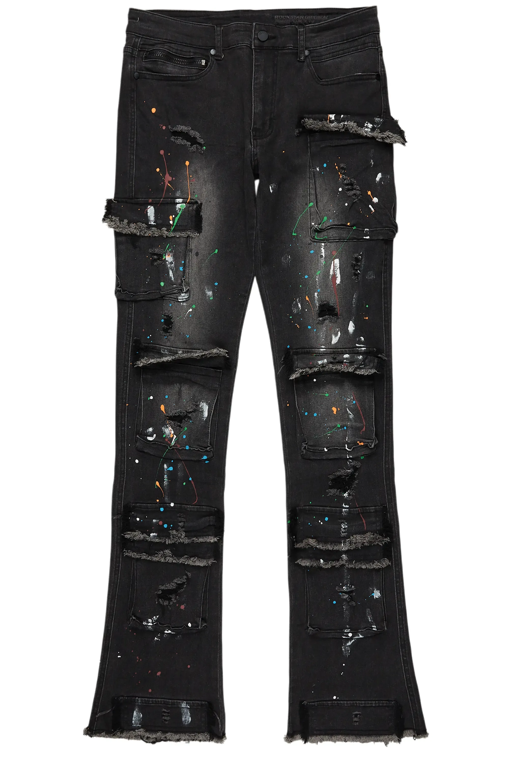 Orien Black Painter Stacked Flare Jean sold by Rockstar Original product image thumbnail 2