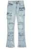 Orien Blue Painter Stacked Flare Jean sold by Rockstar Original