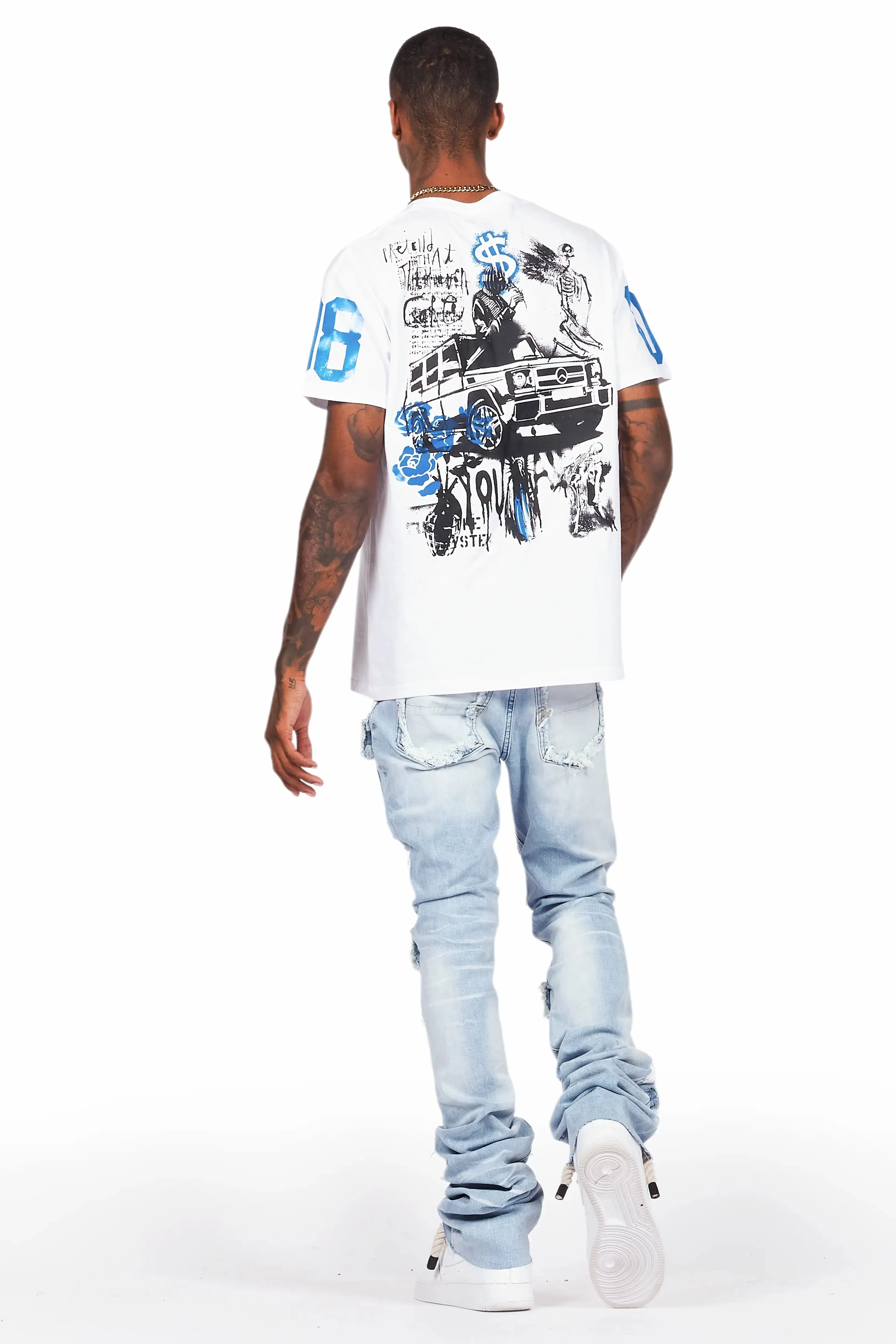 Edan Blue Painter Super Stacked Flare Jean sold by Rockstar Original product image thumbnail 5