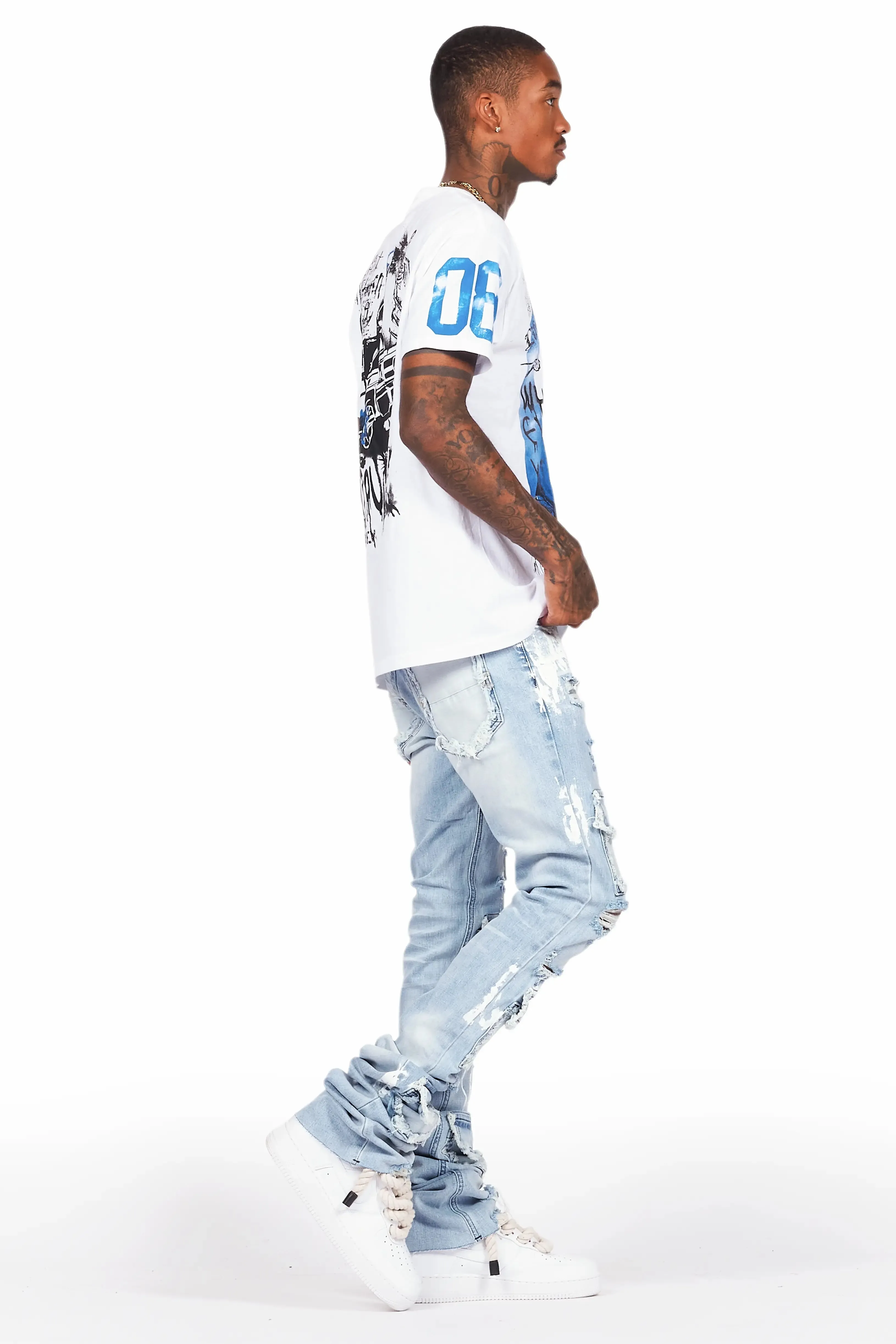 Edan Blue Painter Super Stacked Flare Jean sold by Rockstar Original product image thumbnail 4