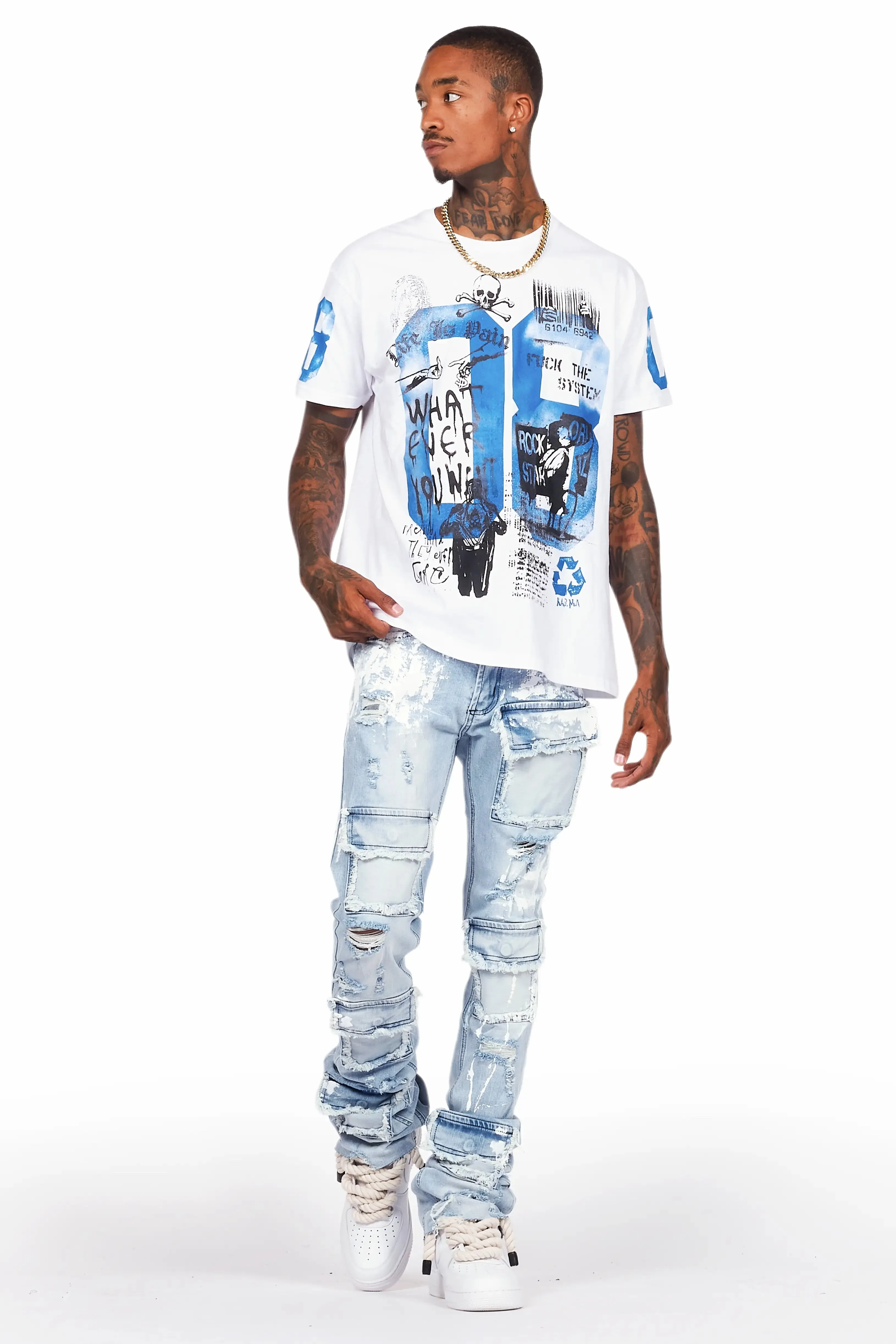 Edan Blue Painter Super Stacked Flare Jean sold by Rockstar Original product image thumbnail 3