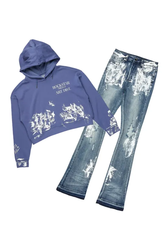 Kirby Blue Hoodie/Super Stacked Jean Set sold by Rockstar Original