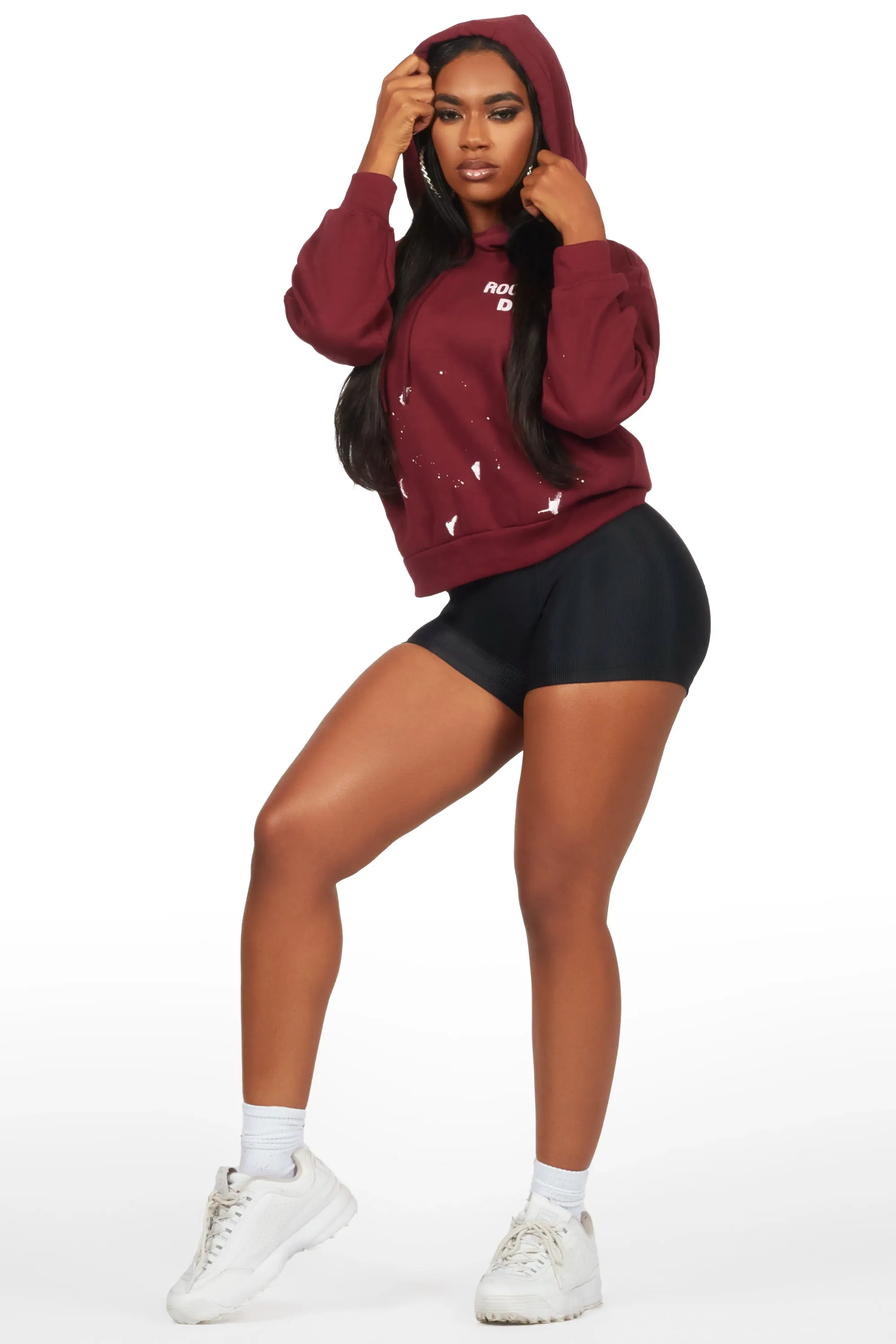 Nylia Burgundy Oversized Hoodie sold by Rockstar Original product image thumbnail 2