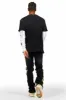 Monet Black Stacked Flare Jean sold by Rockstar Original