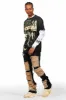 Monet Black Stacked Flare Jean sold by Rockstar Original