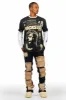 Monet Black Stacked Flare Jean sold by Rockstar Original