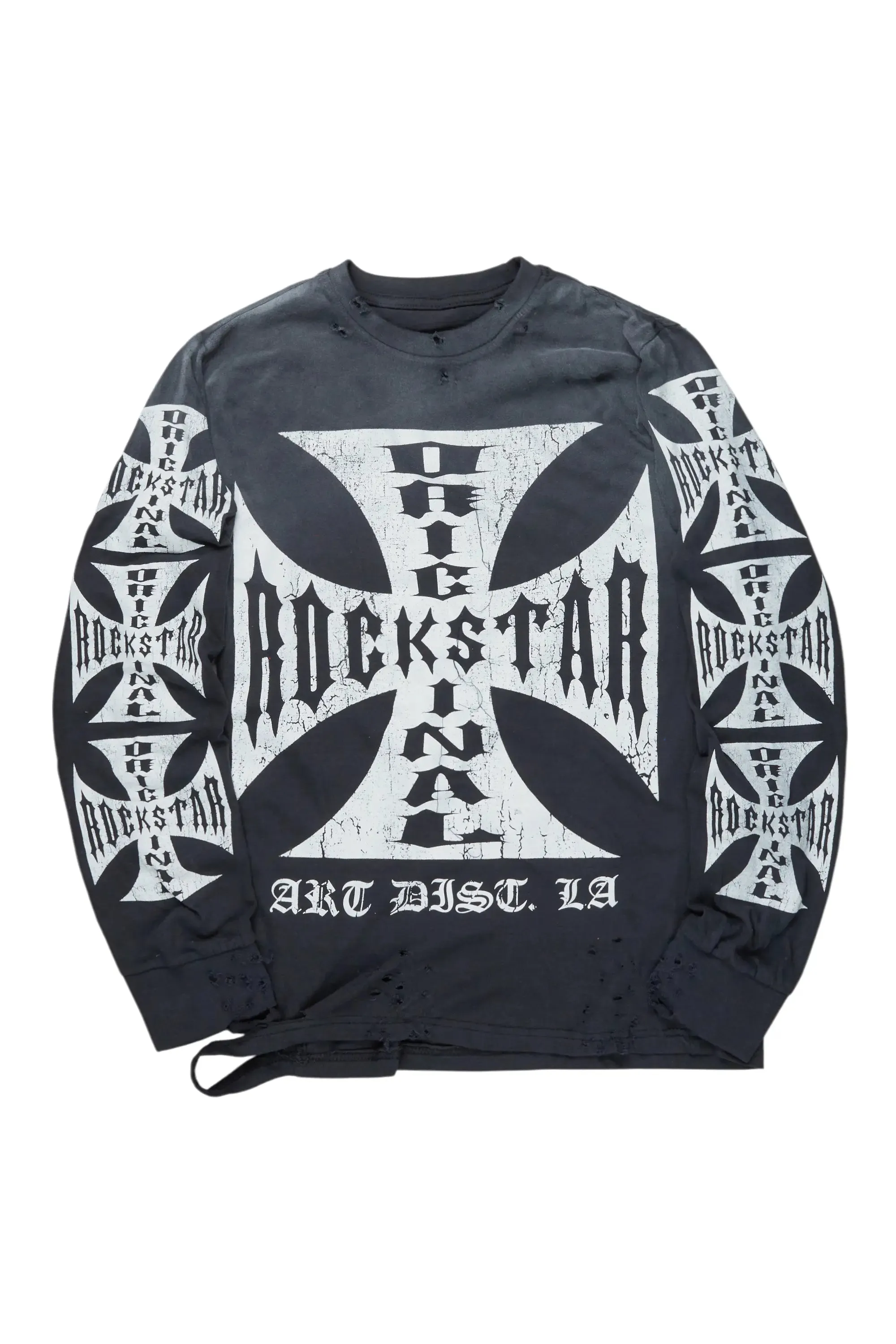 Udell Black Long Sleeve Graphic T-Shirt sold by Rockstar Original