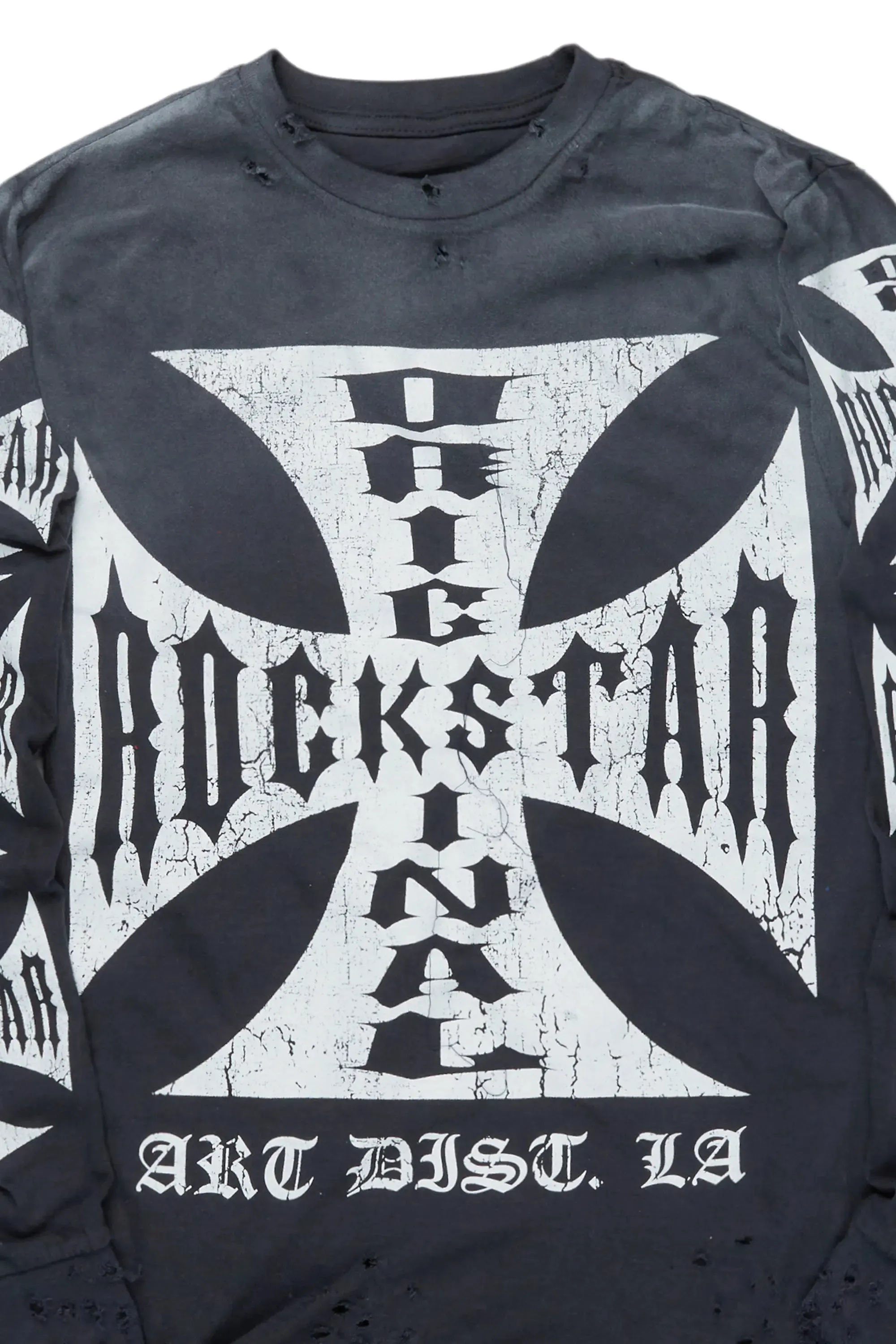 Udell Black Long Sleeve Graphic T-Shirt sold by Rockstar Original product image thumbnail 5