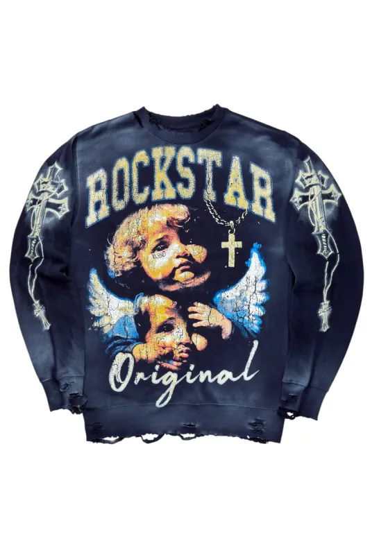 Deiter Navy Graphic Crewneck sold by Rockstar Original