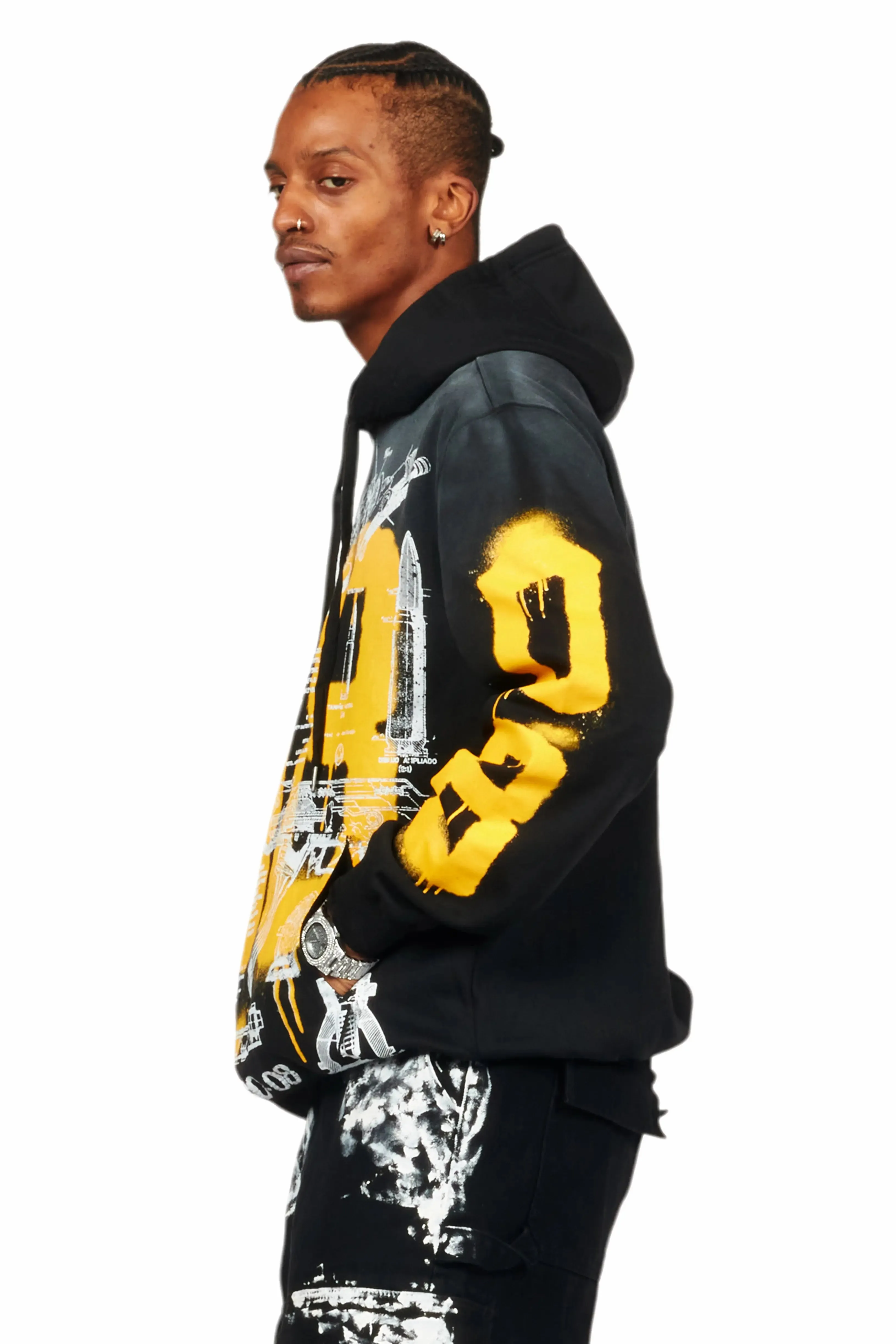 Nesta Black Graphic Hoodie sold by Rockstar Original product image thumbnail 3