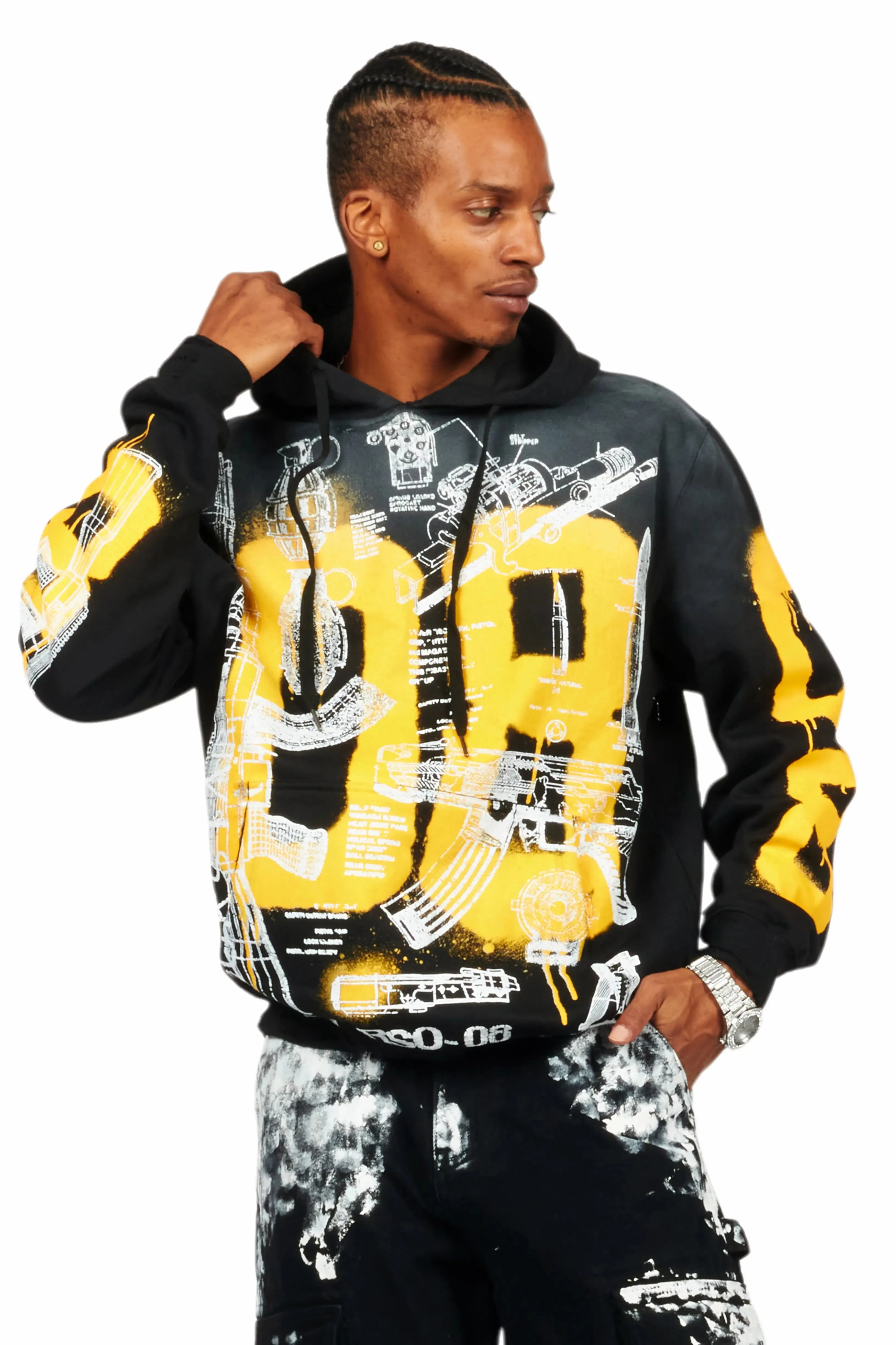 Nesta Black Graphic Hoodie sold by Rockstar Original product image thumbnail 2