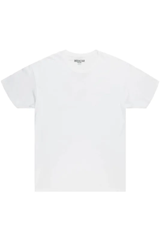 Basic White Rockstar Plain T-Shirt made by Rockstar Original