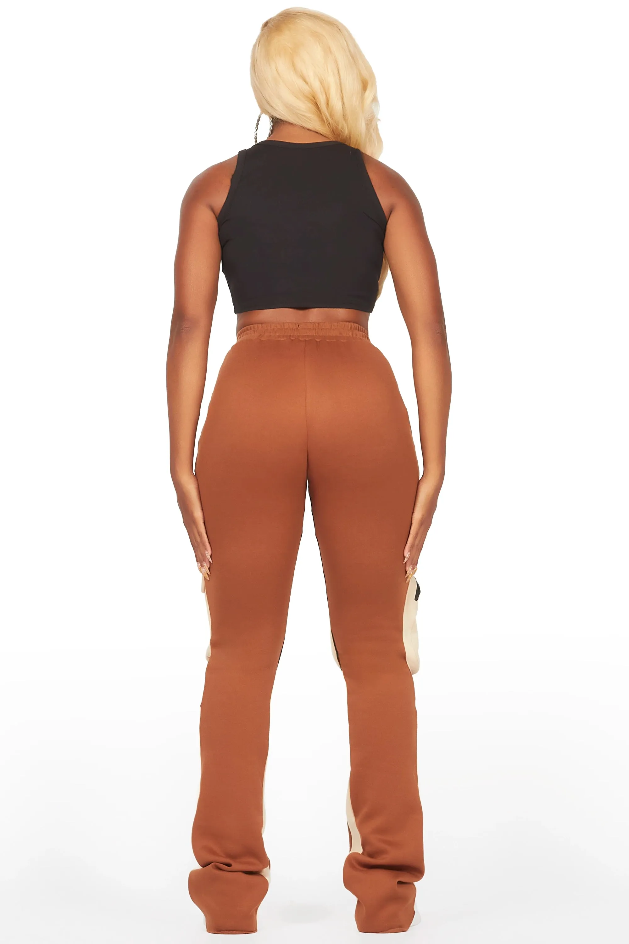 Norika Brown Stacked Track Pant sold by Rockstar Original product image thumbnail 5