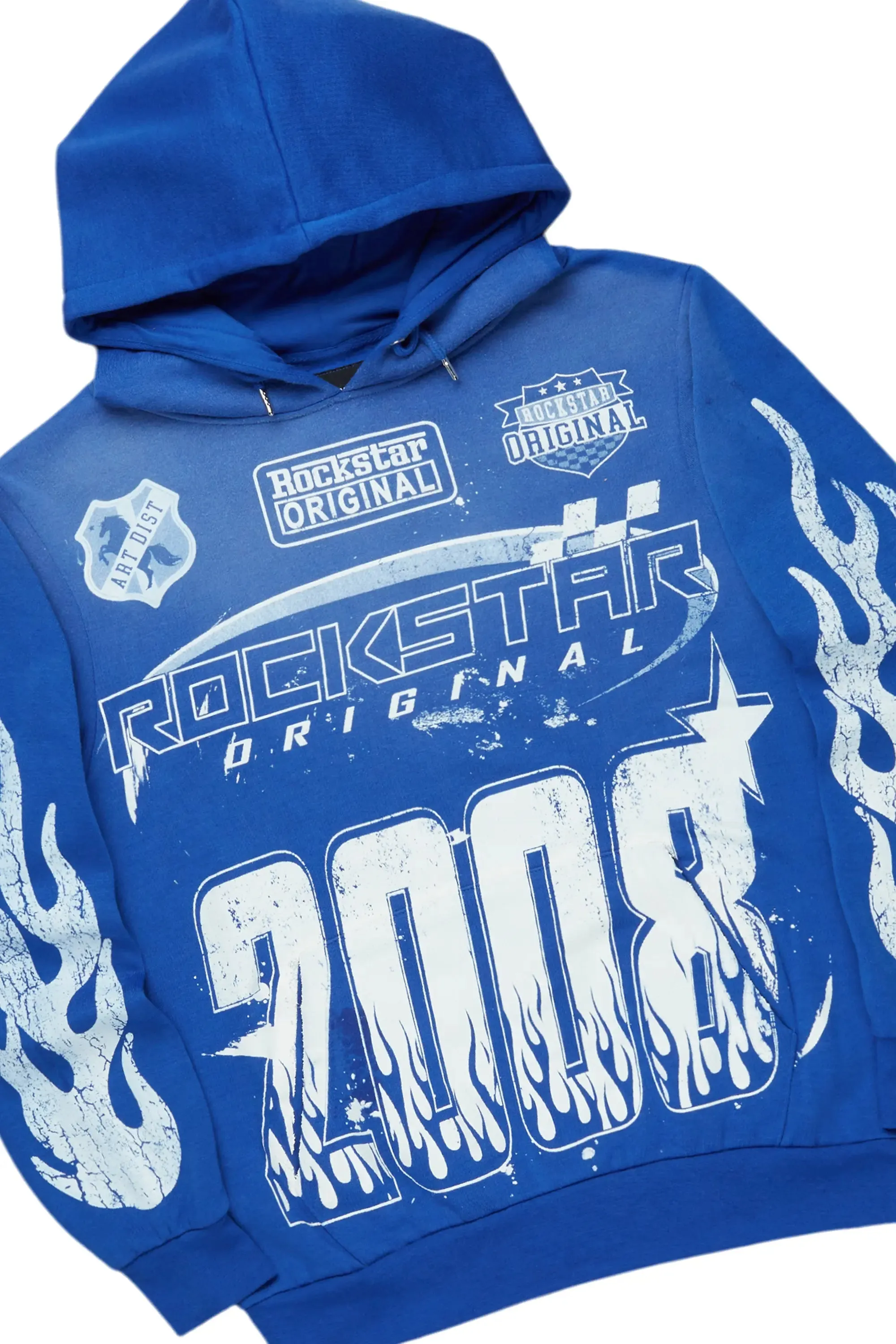 Amos Royal Blue Stacked Flare Hoodie Track Set sold by Rockstar Original product image thumbnail 2