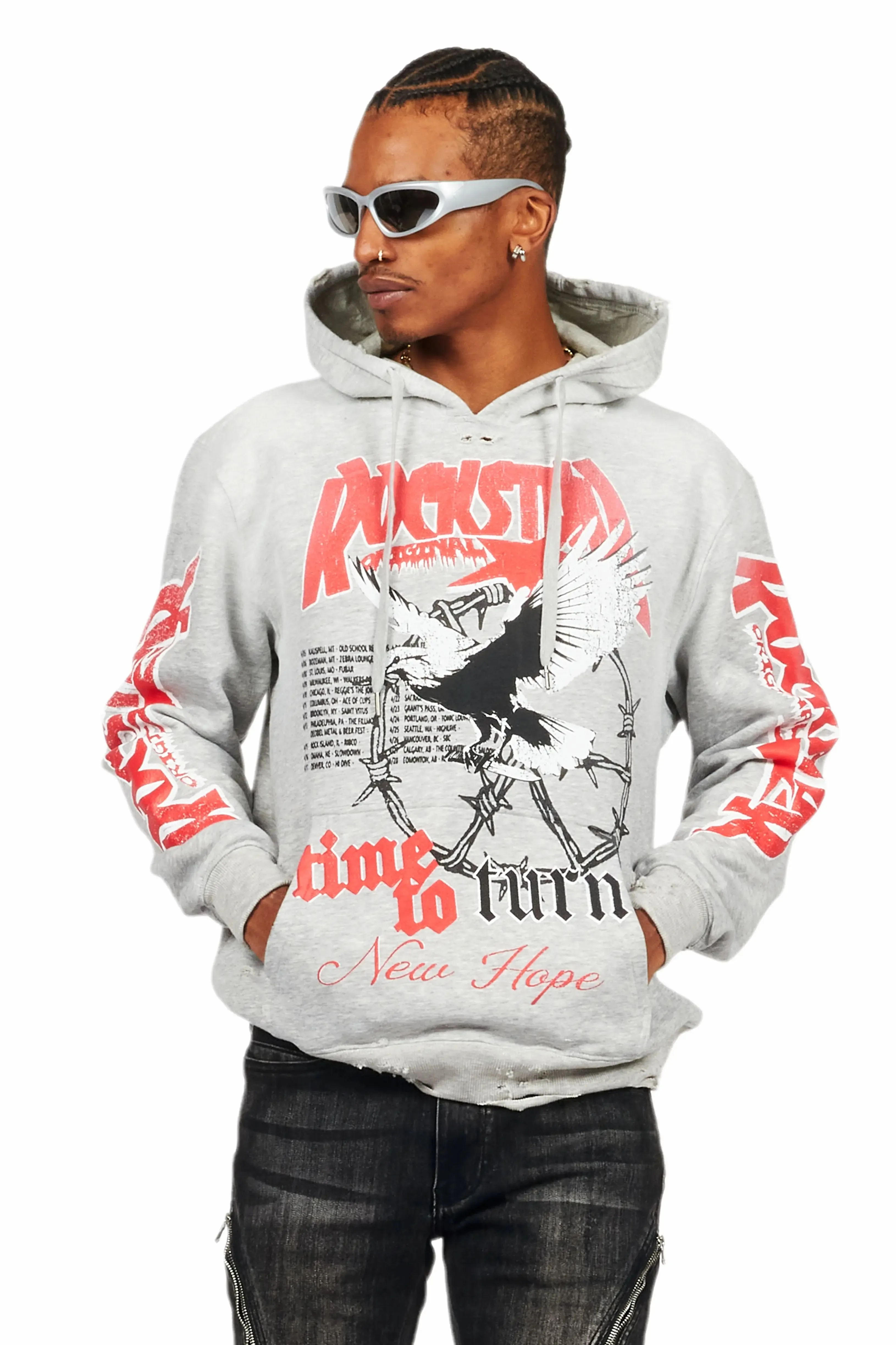 Burial Heather Grey Graphic Hoodie sold by Rockstar Original product image thumbnail 2