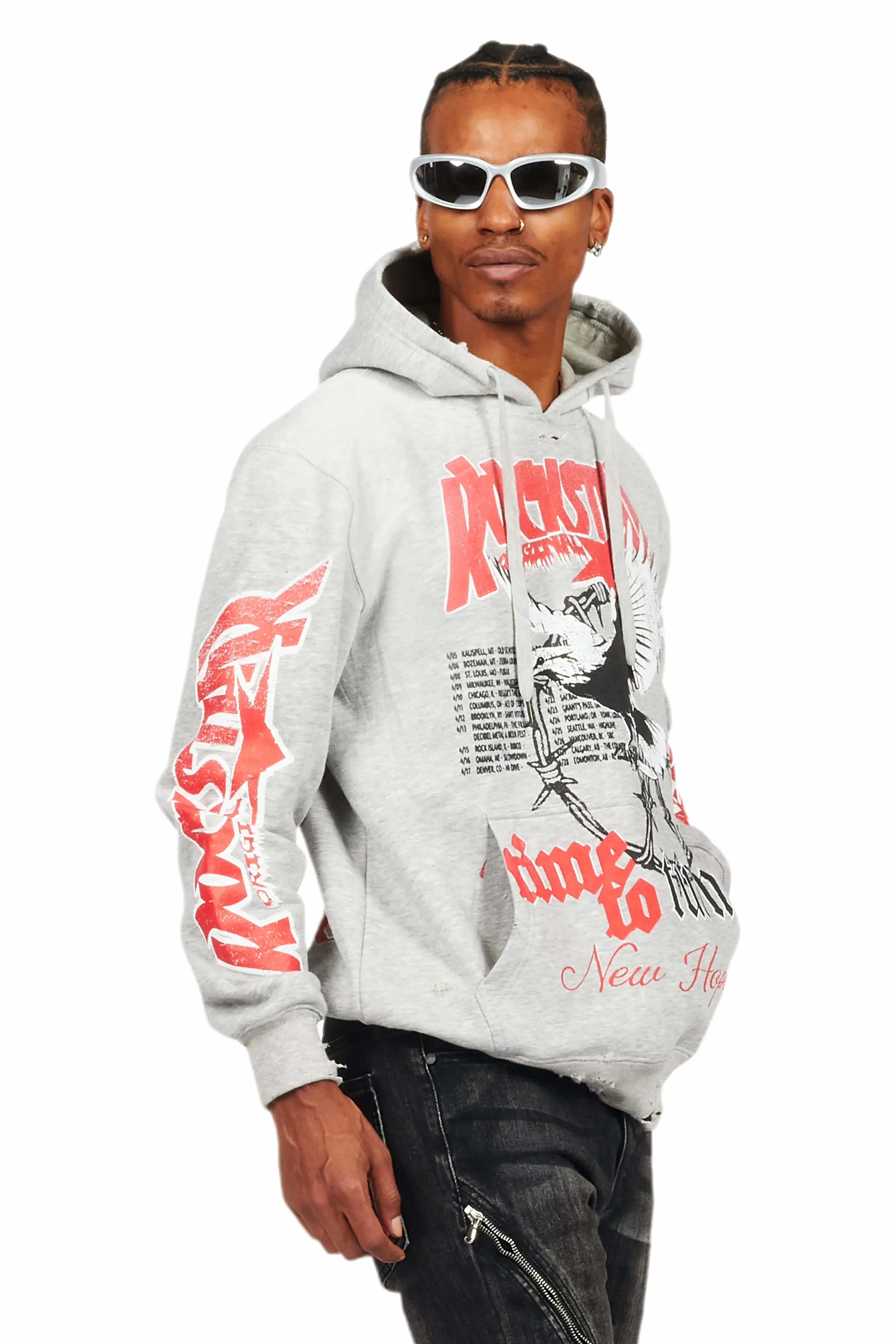 Burial Heather Grey Graphic Hoodie sold by Rockstar Original product image thumbnail 5