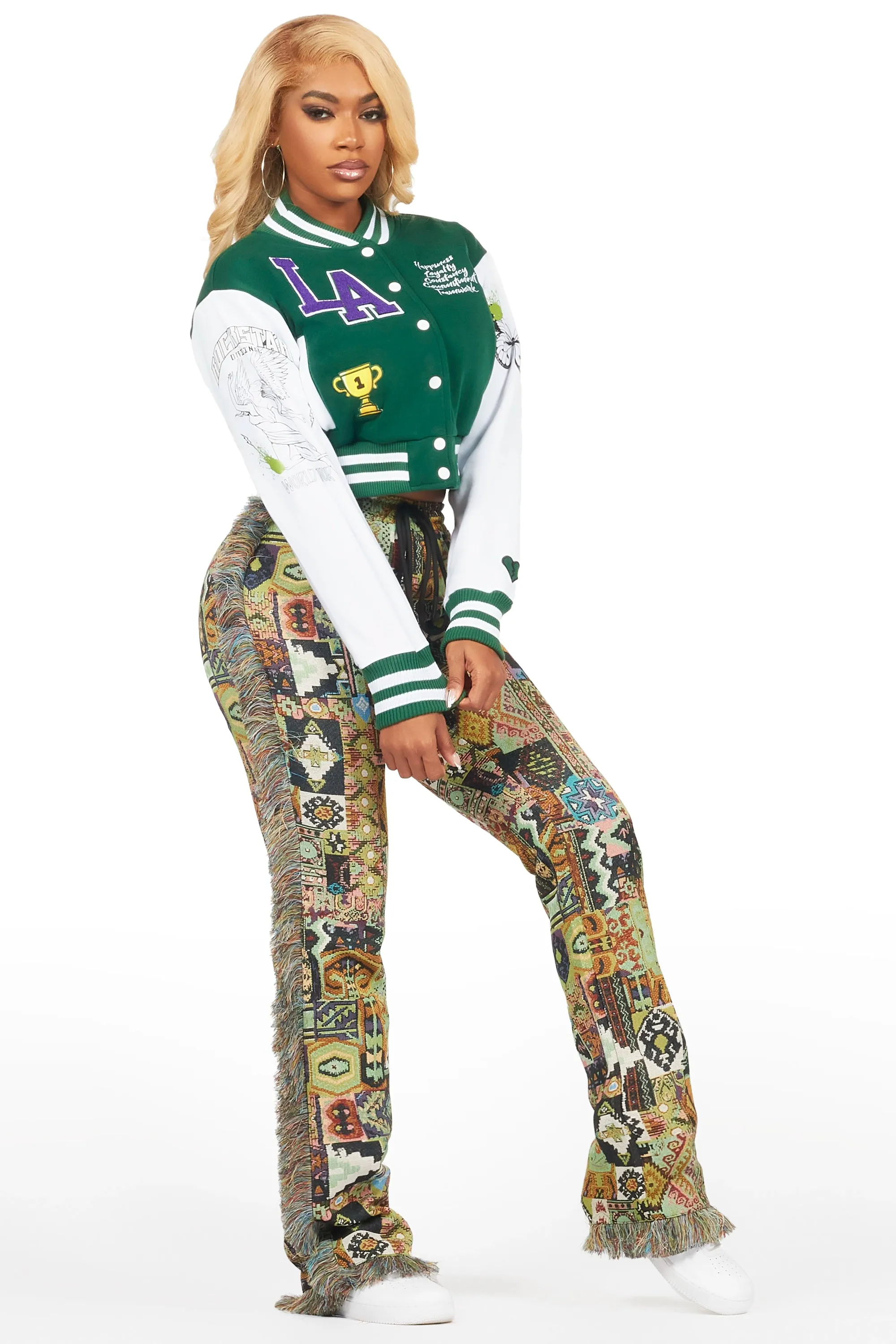 Momo Green Varsity Jacket sold by Rockstar Original product image thumbnail 4