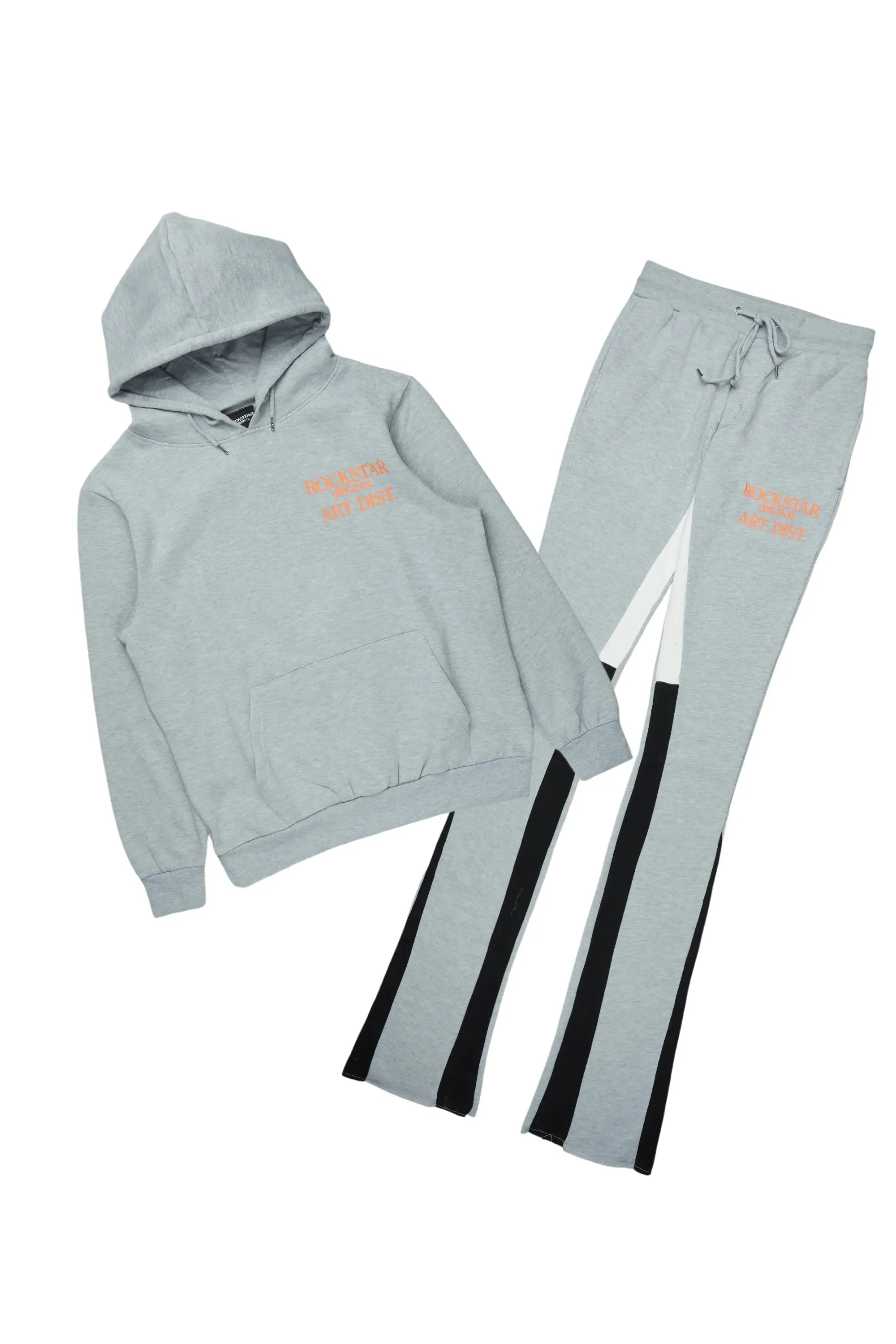 Briggs Heather Grey Hoodie/Super Stacked Flare Track Set sold by Rockstar Original