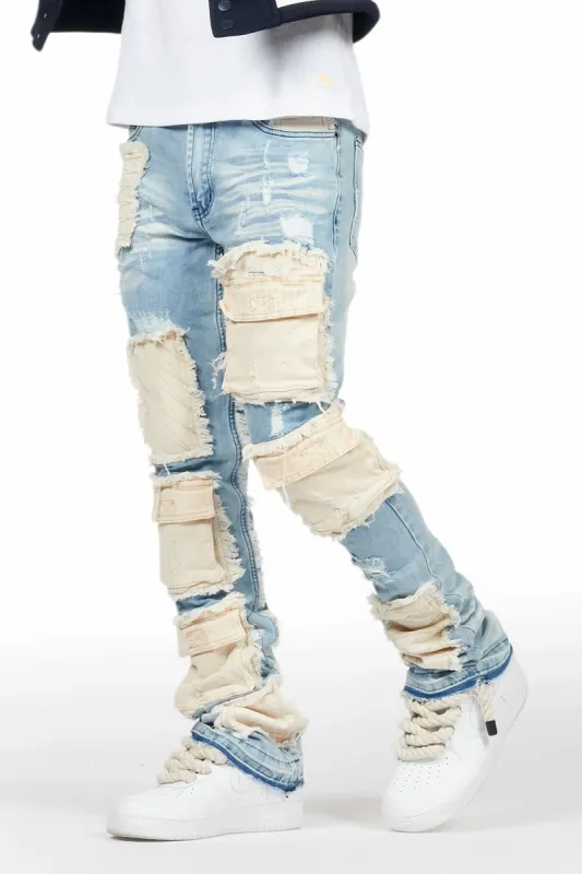 Monet Blue Stacked Flare Jean sold by Rockstar Original