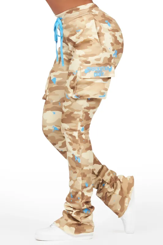 Lavenda Desert Camo Cargo Stacked Track Pant sold by Rockstar Original