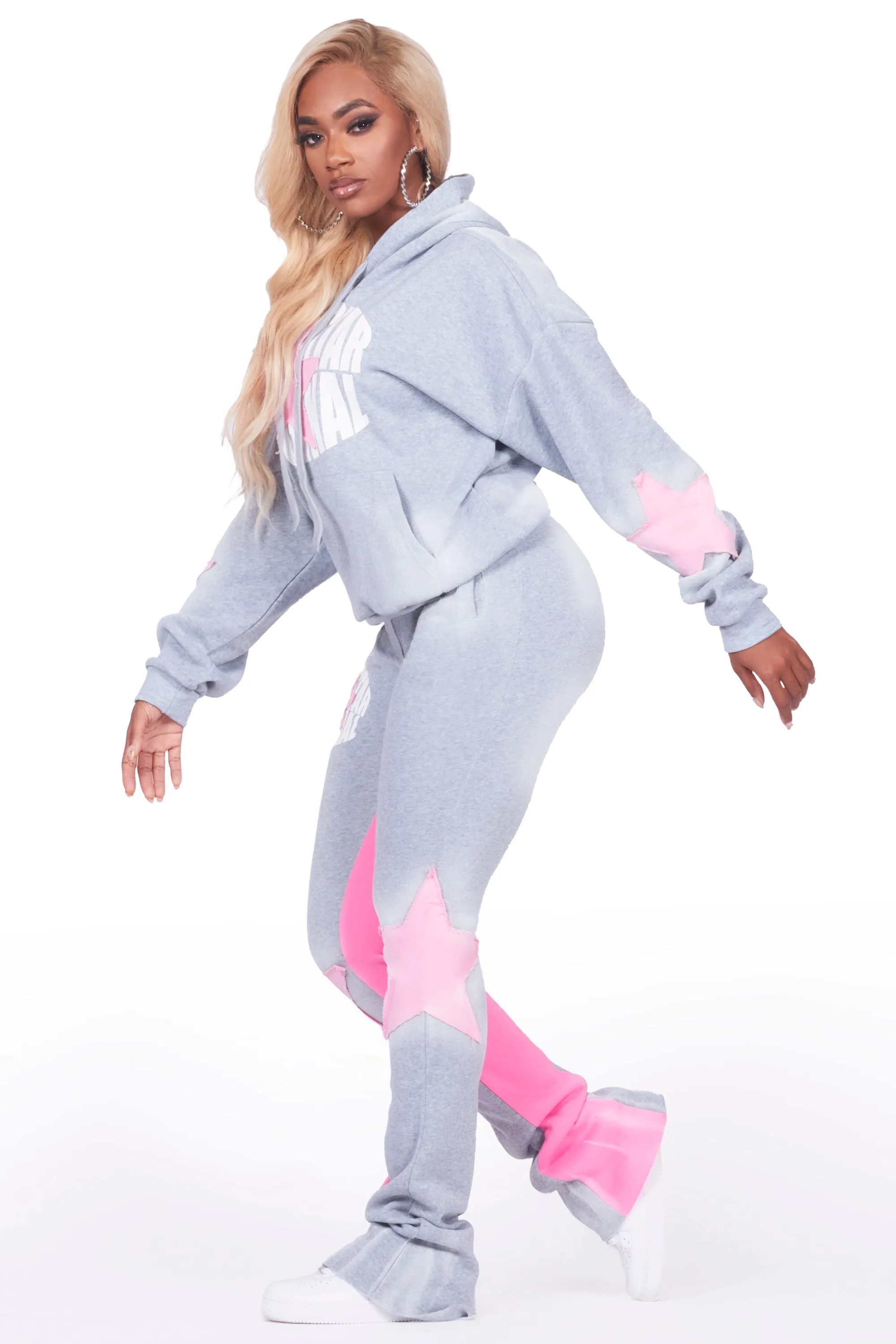 Kaliyah Heather Grey Super Stacked Trackset sold by Rockstar Original product image thumbnail 4