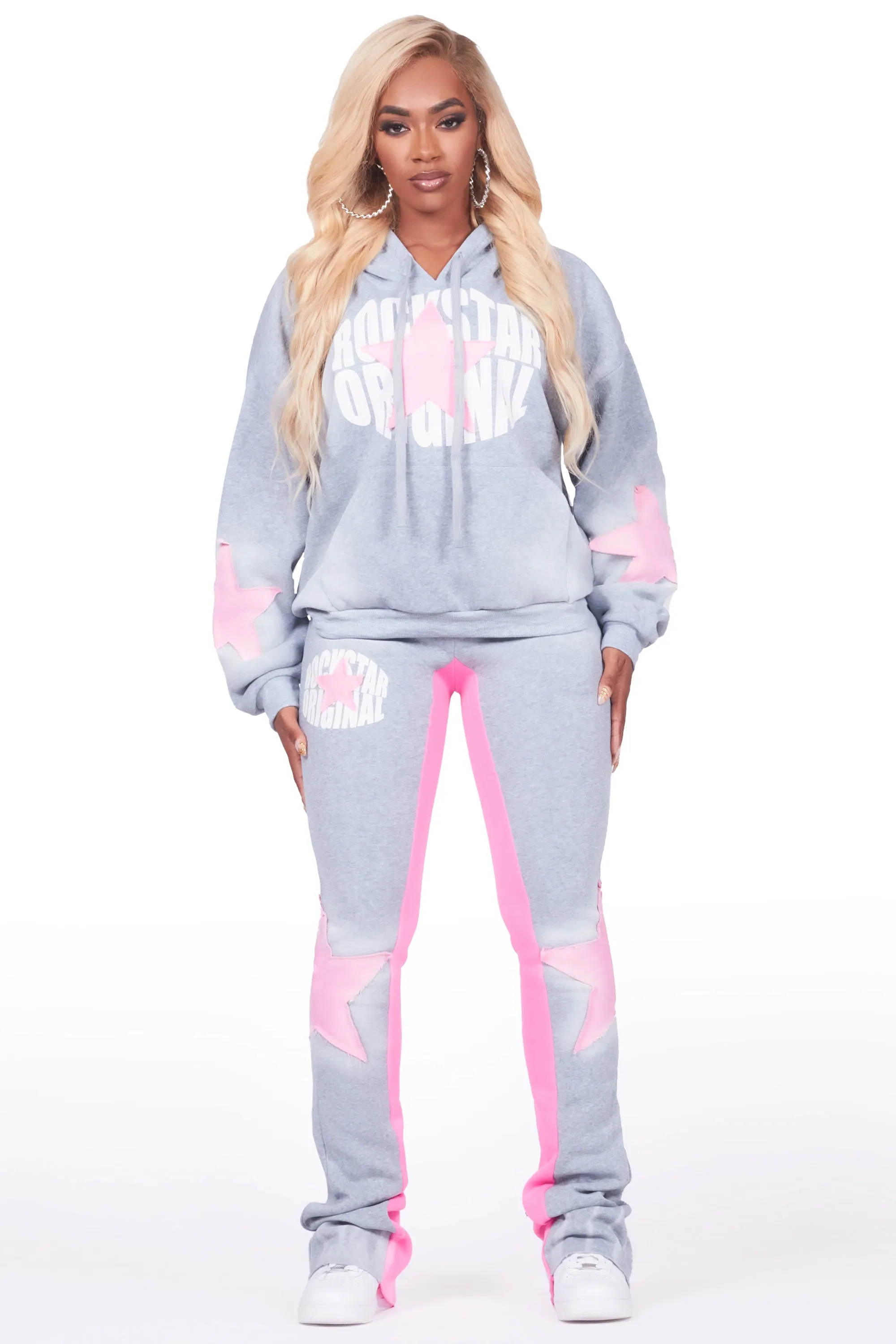 Kaliyah Heather Grey Super Stacked Trackset sold by Rockstar Original product image thumbnail 3