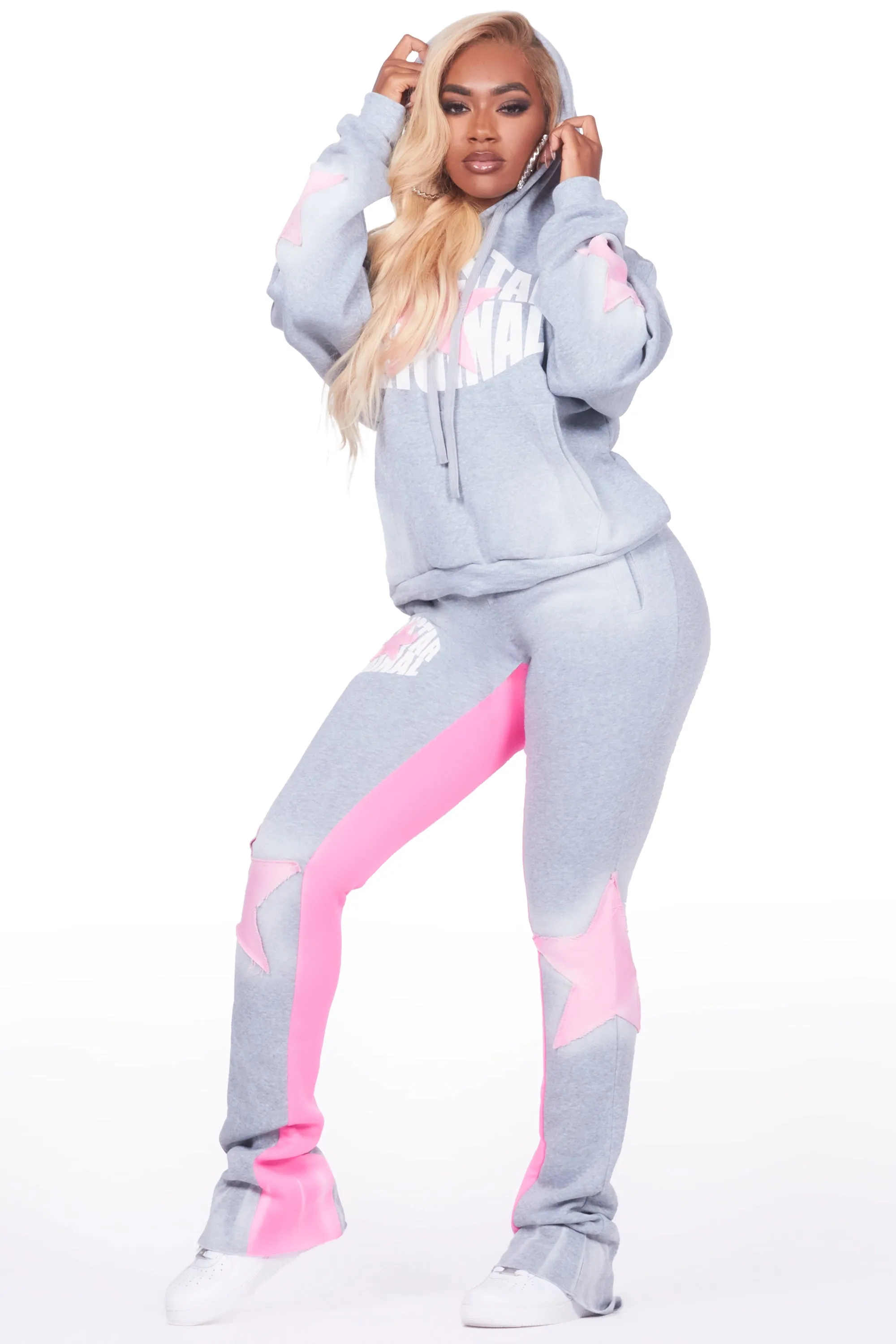 Kaliyah Heather Grey Super Stacked Trackset sold by Rockstar Original product image thumbnail 5