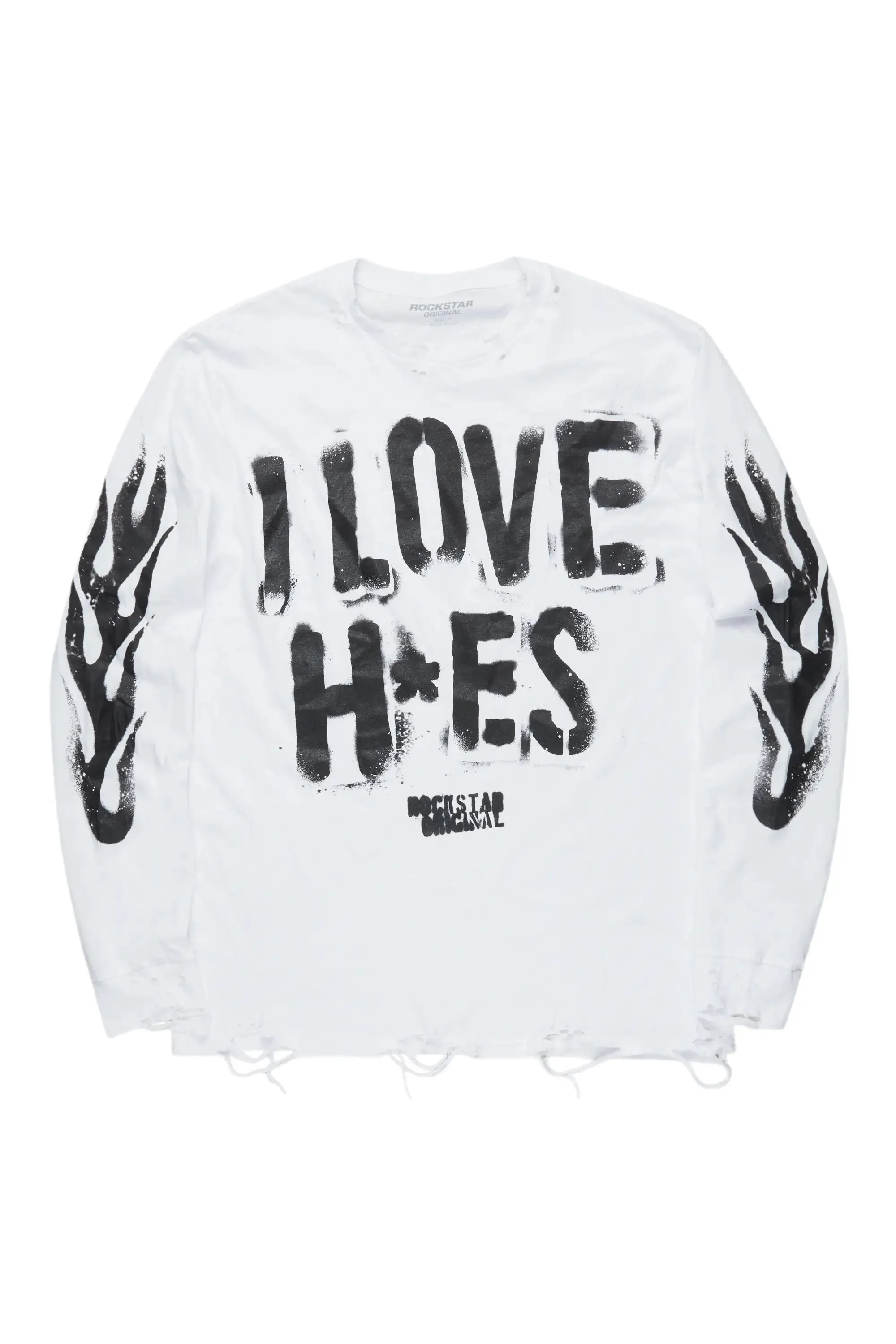 Banyan White Long Sleeve Graphic T-Shirt sold by Rockstar Original