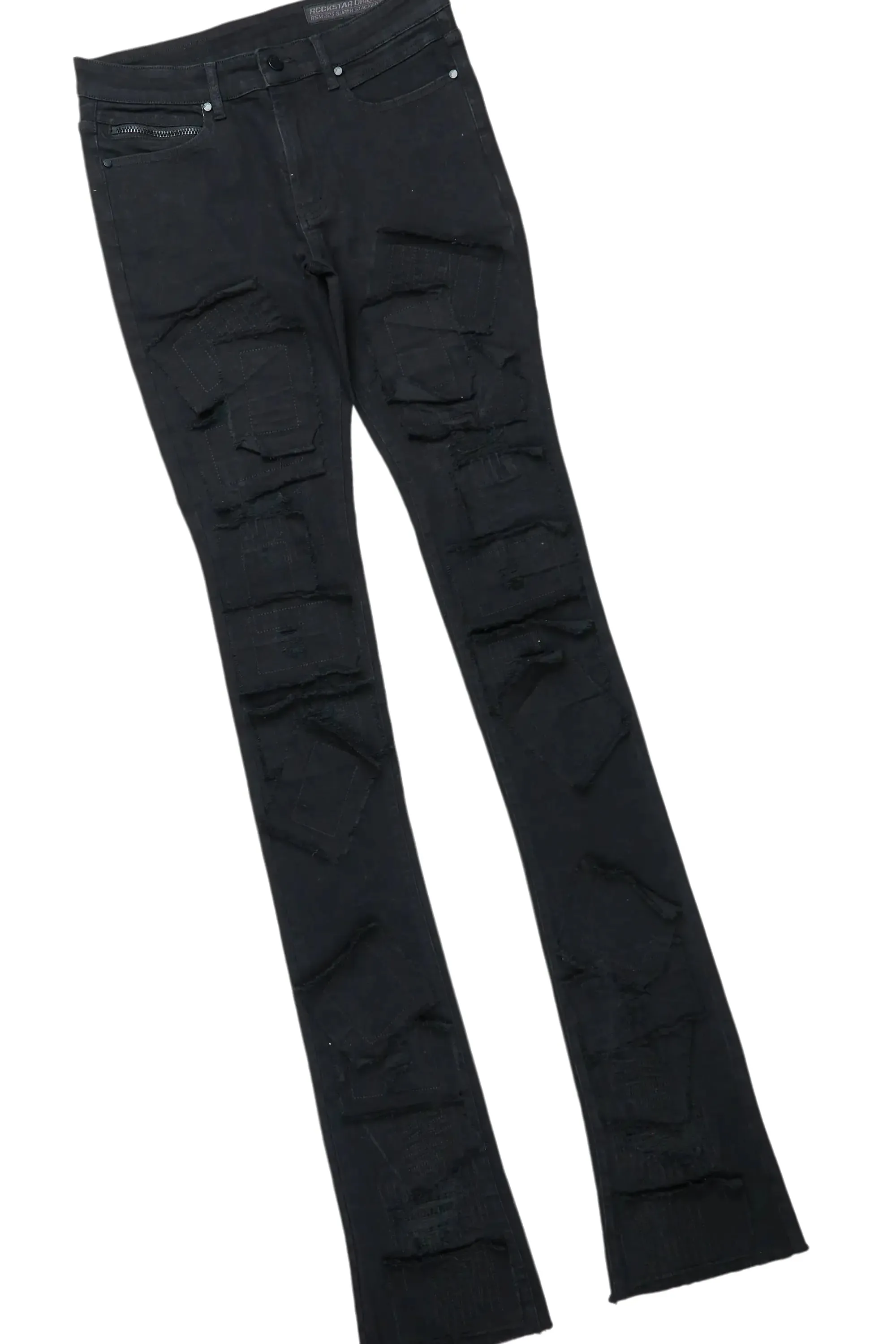 Bedros White/Black Double Layer T-Shirt & Camden Super Stacked Flare Jean Bundle sold by Rockstar Original product image thumbnail 3