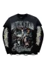 Ligia Black Double Layer Graphic T-Shirt sold by Rockstar Original