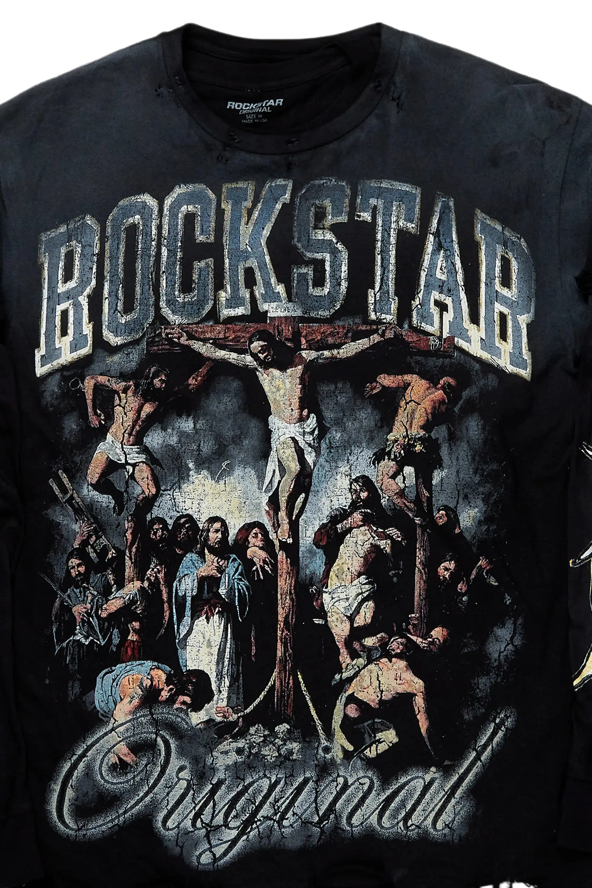 Ligia Black Double Layer Graphic T-Shirt sold by Rockstar Original product image thumbnail 2