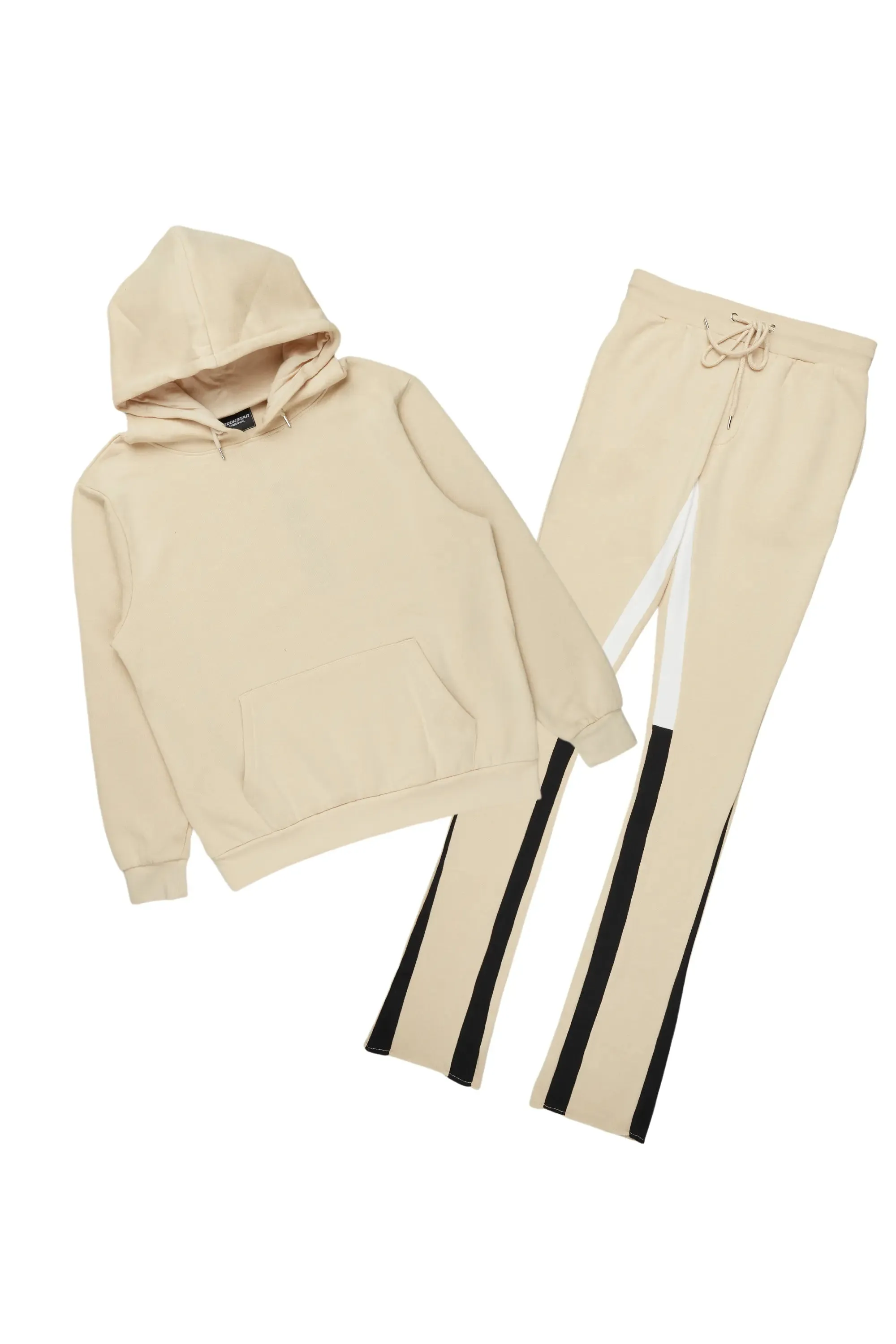 Basic Beige Hoodie/Stacked Flare Track Set sold by Rockstar Original