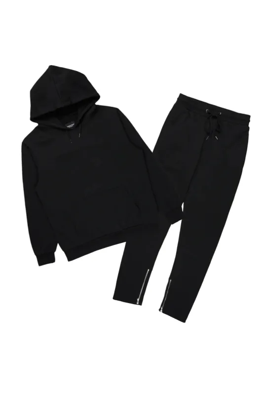 Basic Black Hoodie/Slim Fit Track Set sold by Rockstar Original