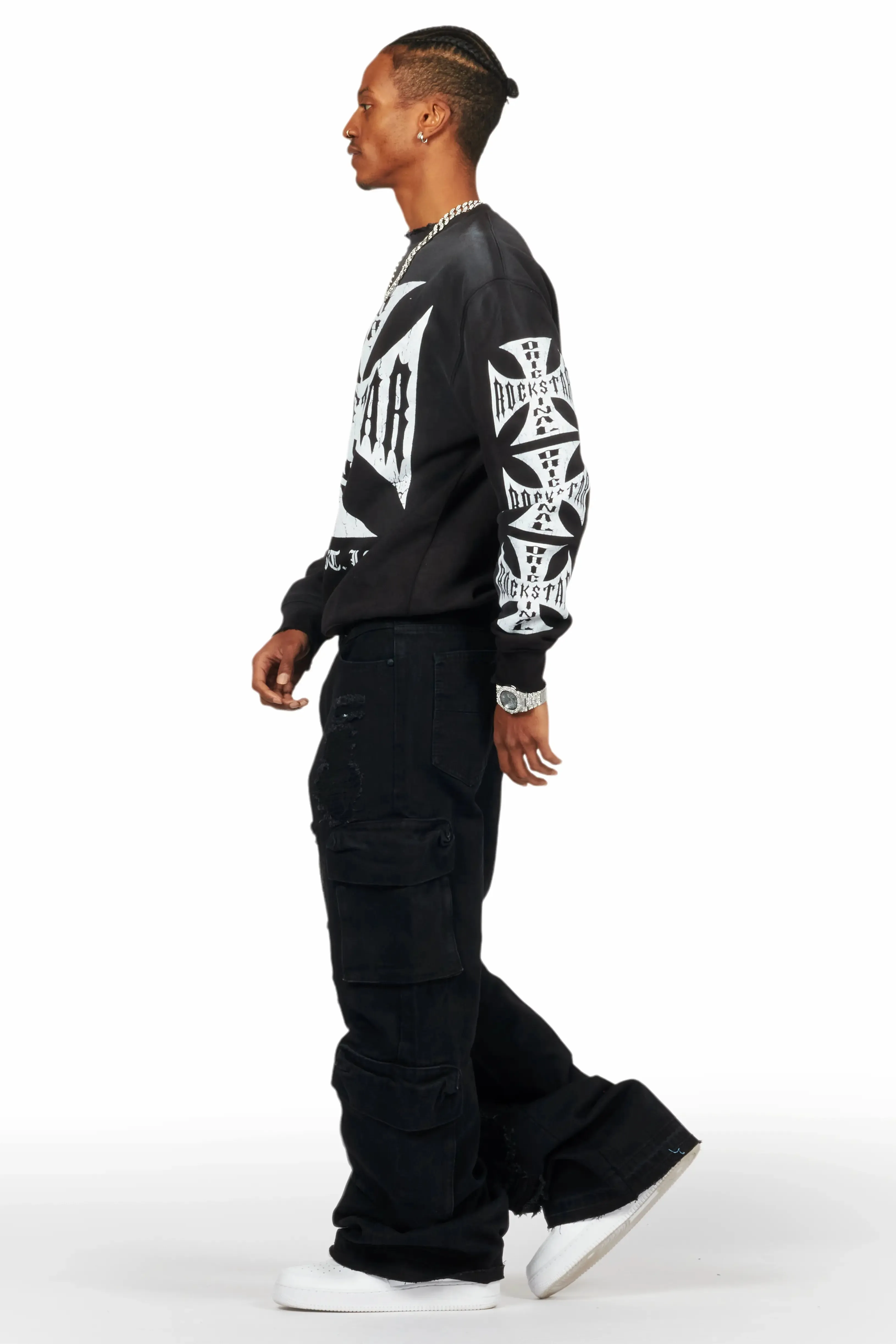 Udell Black Graphic Crewneck sold by Rockstar Original product image thumbnail 3